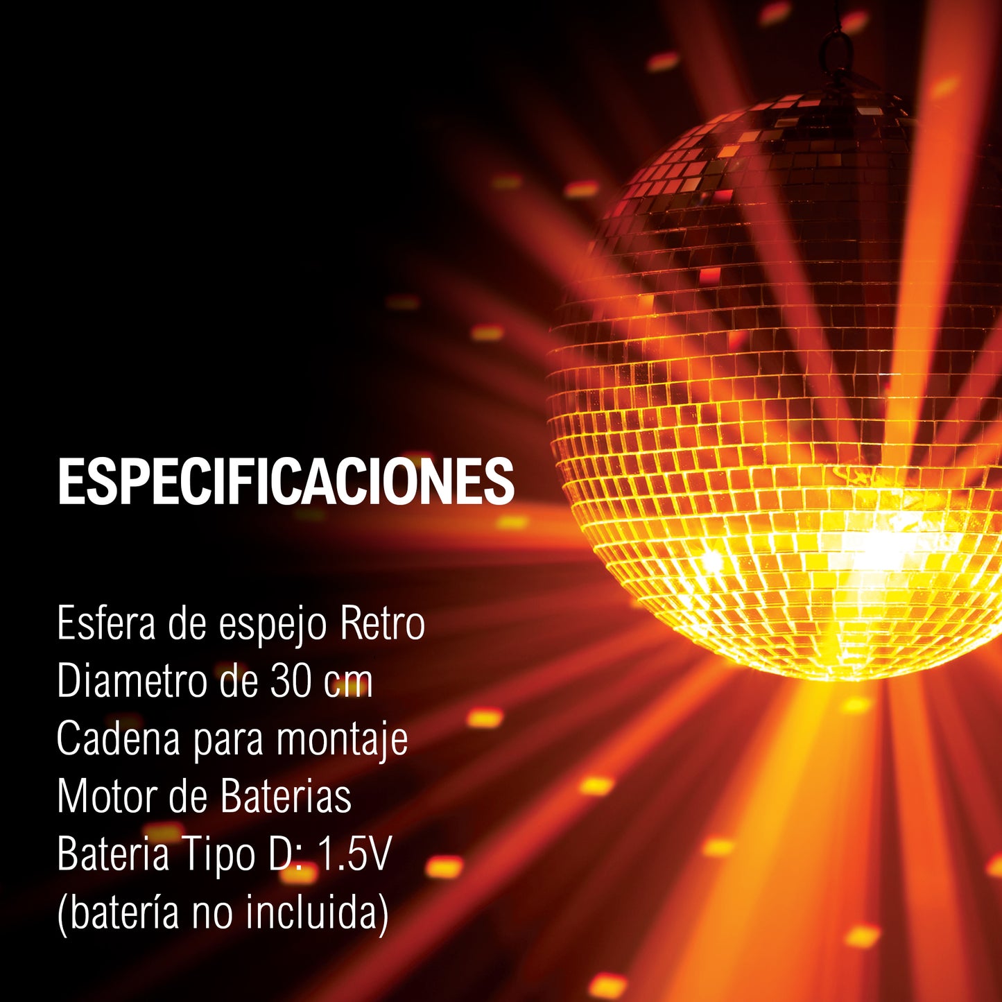 Esfera De Espejos Retro Motorizada de 12"