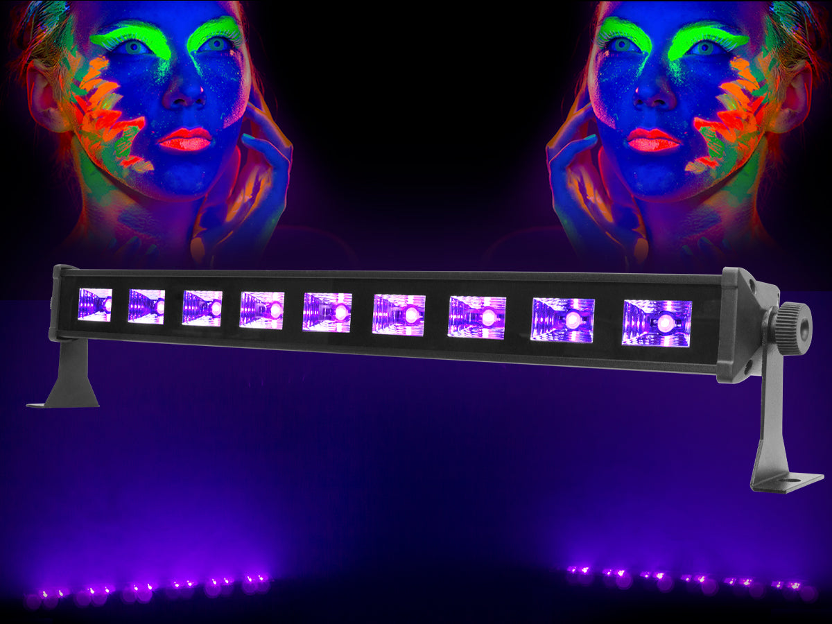 Barra de 9 LEDS X 5 Watts UV Efecto Neón
