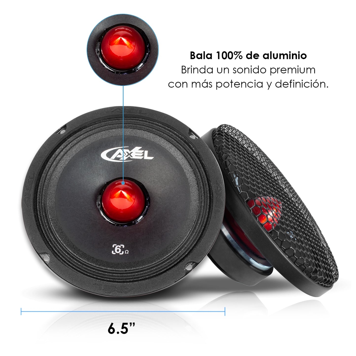 Set de Medios Premium de 2 vías con Crossover y Rejillas incluidos