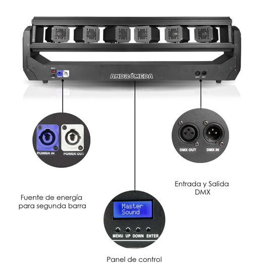 Barra Laser 3 En 1 RGB ANDROMEDA 500mw X 6 Laser