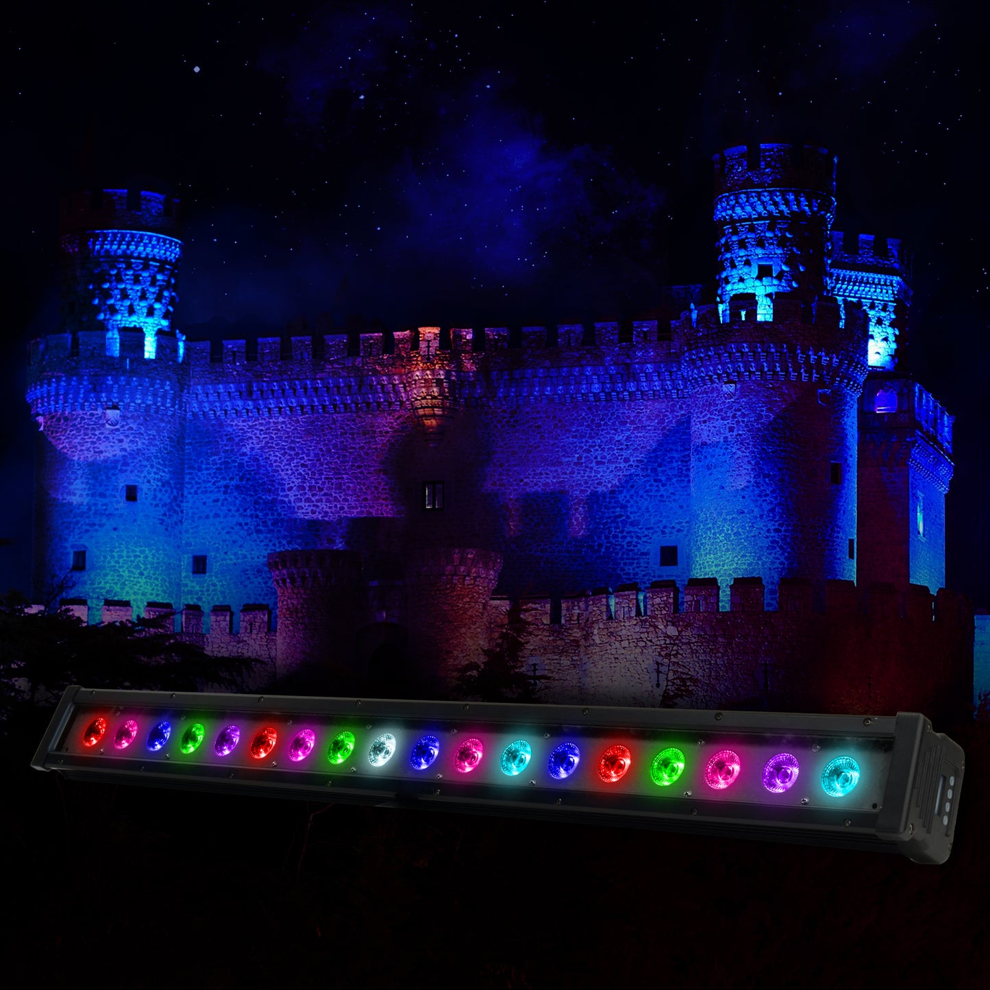 Barra Led Para Exteriores 4 En 1, RGBW, DMX con IP65