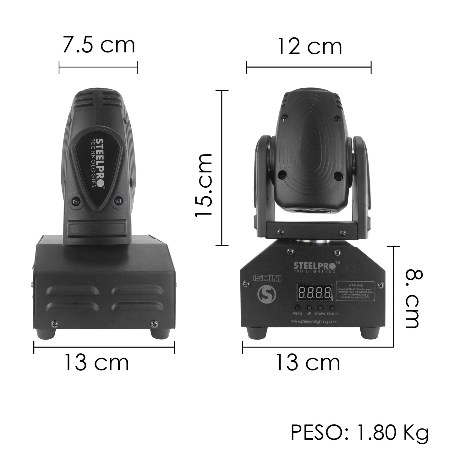 Mini Cabeza Móvil Beam RGBW, 4 En 1, 15 Watts