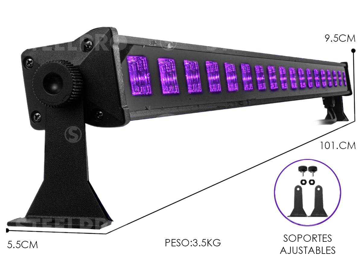 Barra de 9 LEDS X 5 Watts UV Efecto Neón