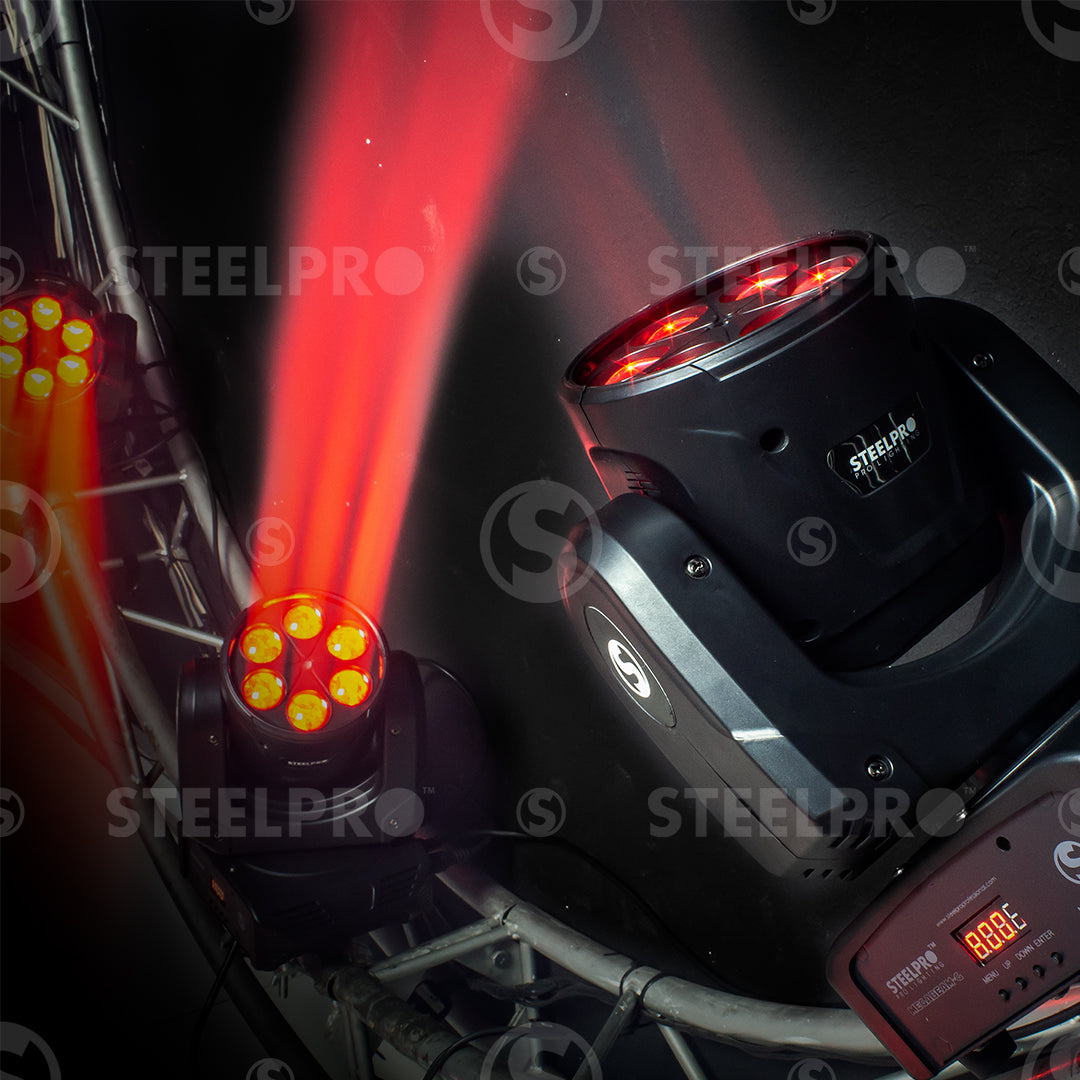 Cabeza Motorizada RGBW, 4 en 1 + Laser Azul