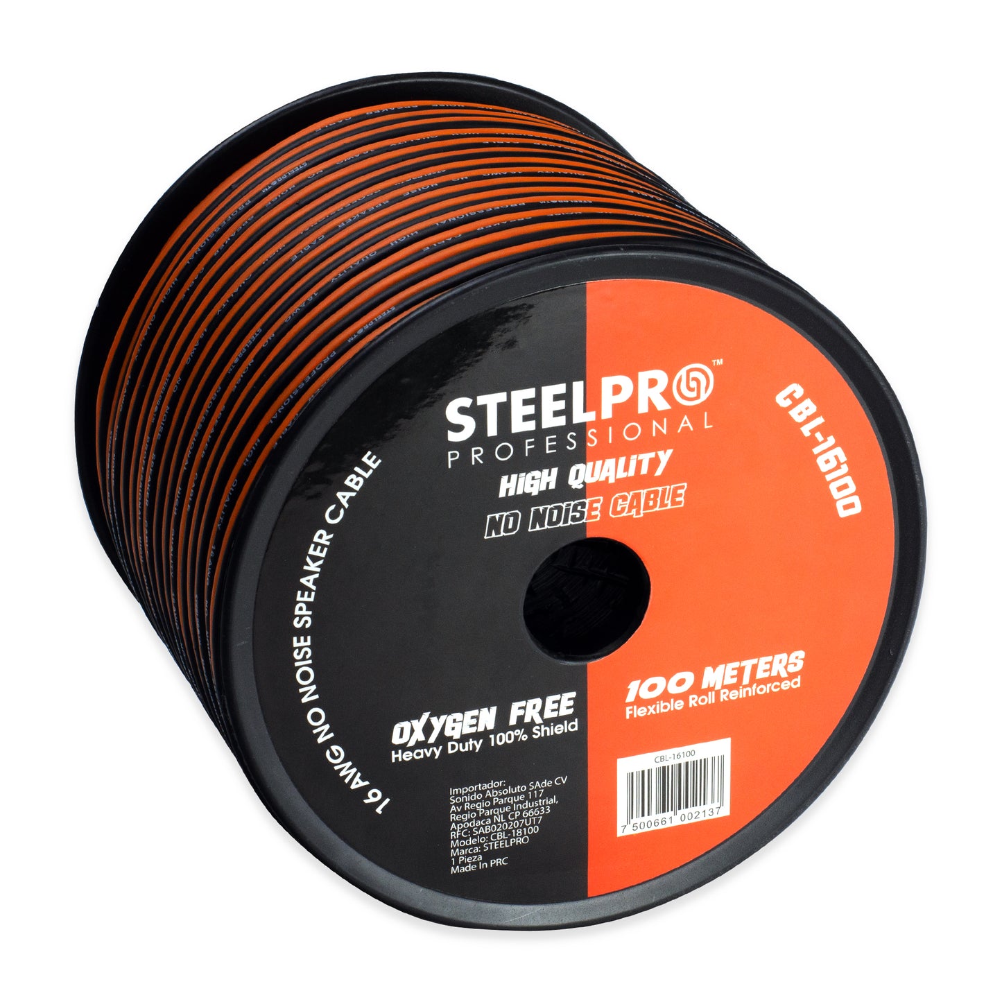 Rollo De Cable Duplex Para Bocina 16 Awg 100m- Steelpro