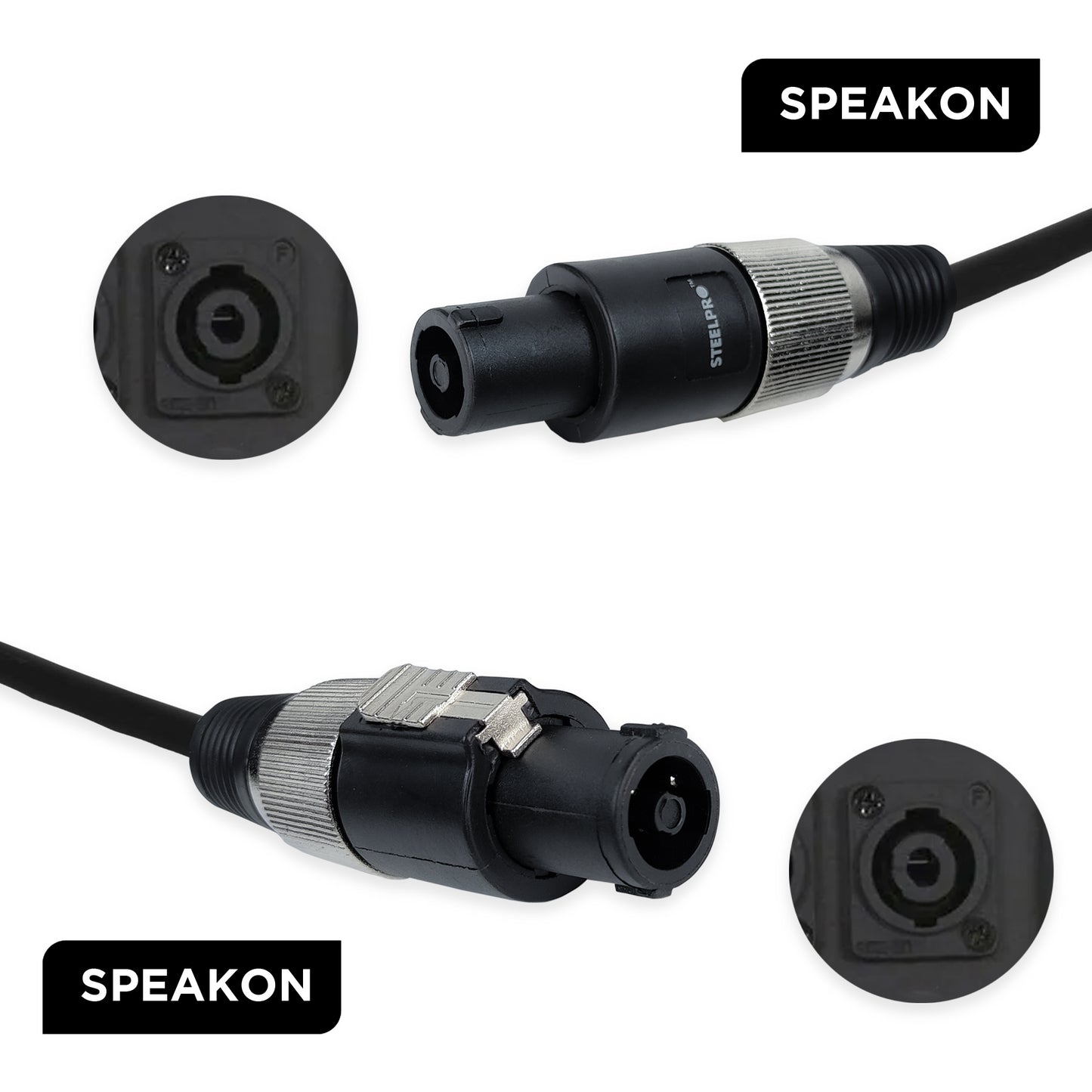 Cable Audio Conector Tipo Speakon Reforzado de 10m Steelpro