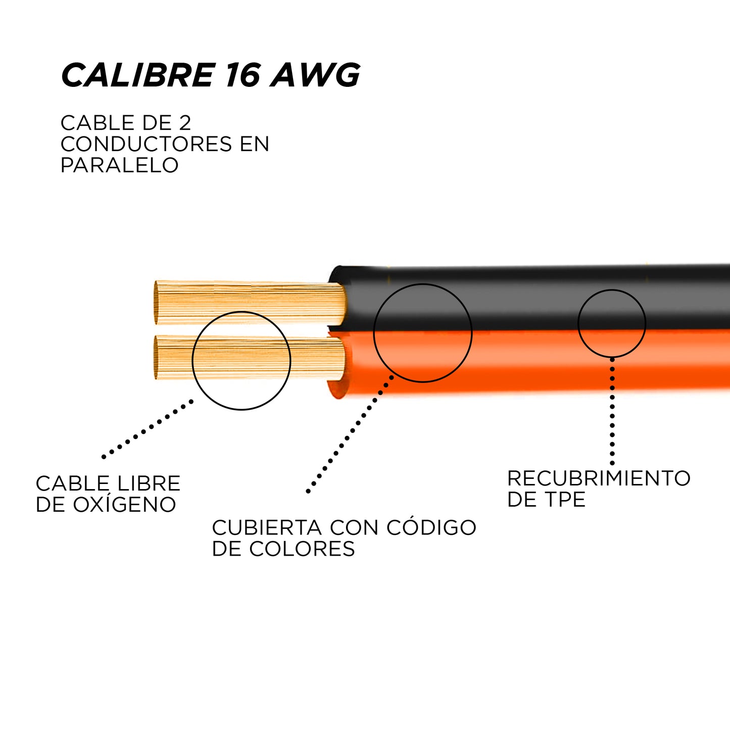 Rollo De Cable Duplex Para Bocina 16 Awg 100m- Steelpro