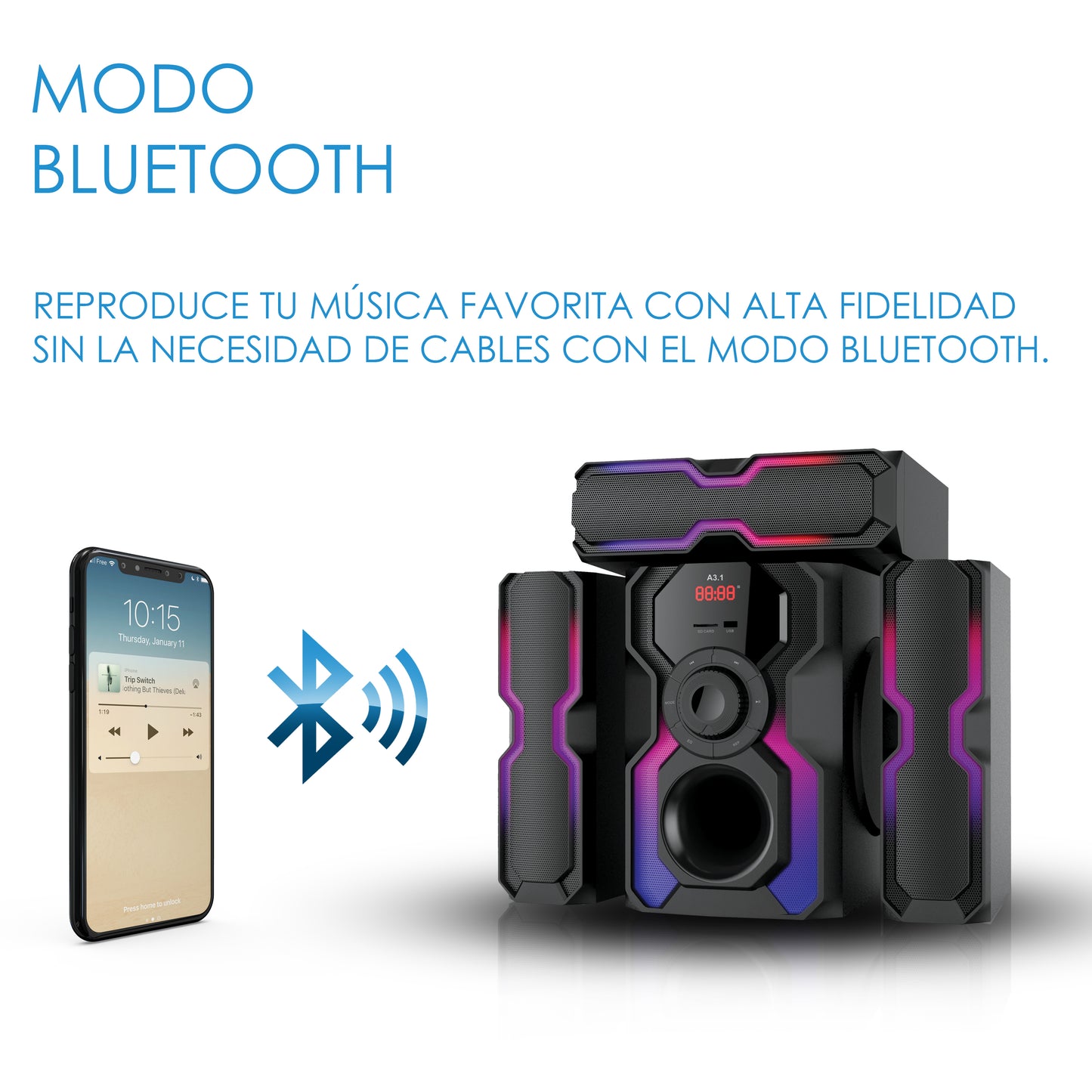 Minicomponente Hometeather de 10,000 W - Armony A3.1
