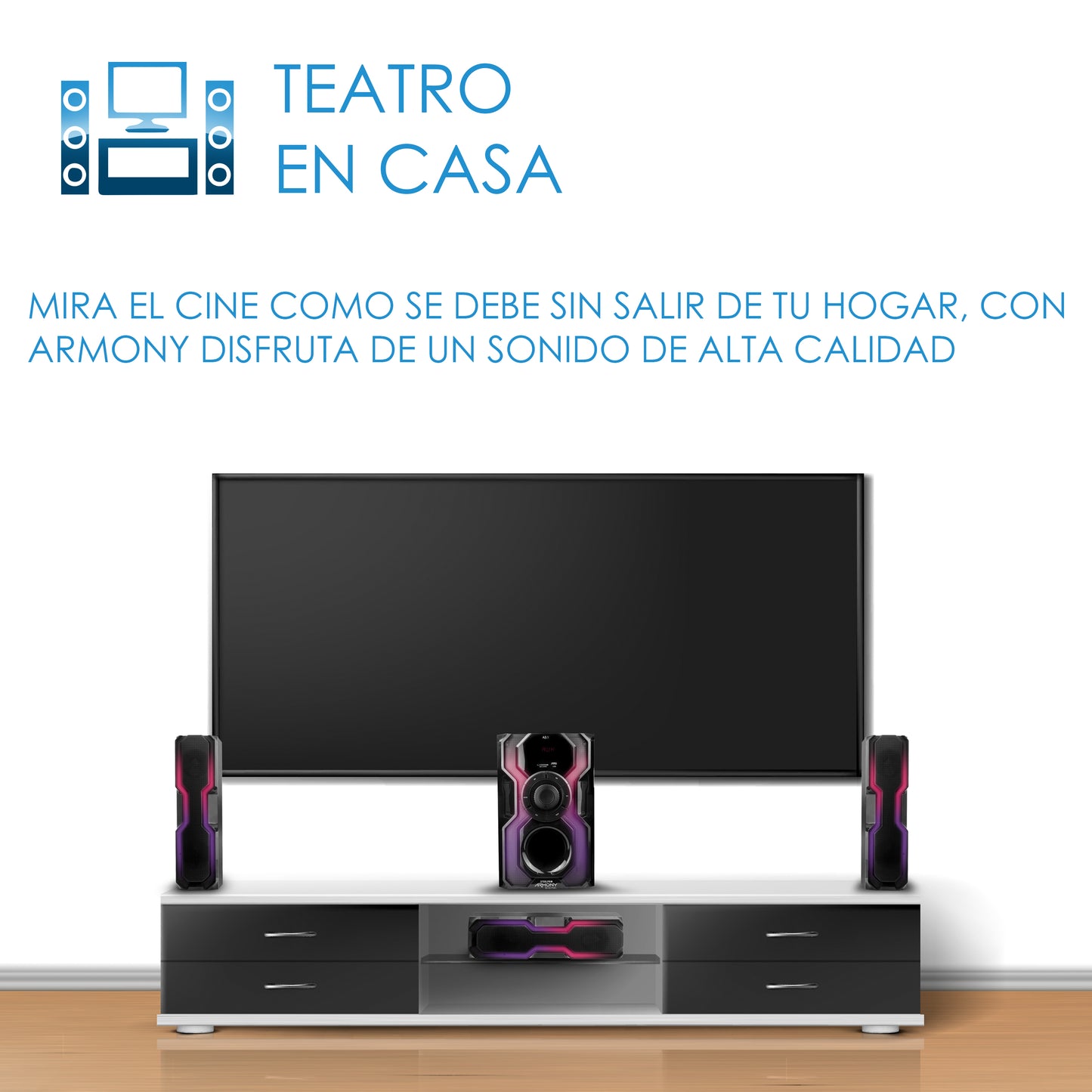 Minicomponente Hometeather de 10,000 W - Armony A3.1