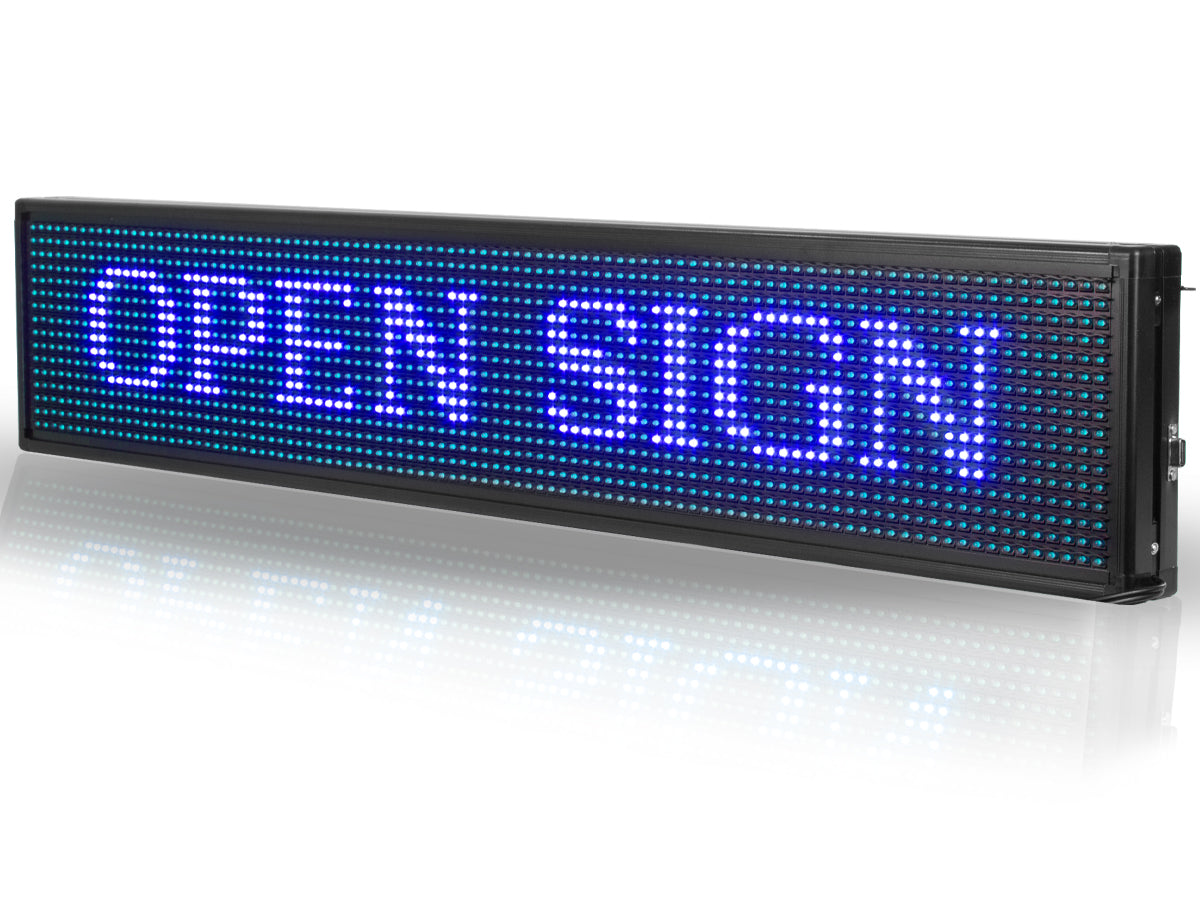 Letrero Led Programable de Color Azul 1mx20cm