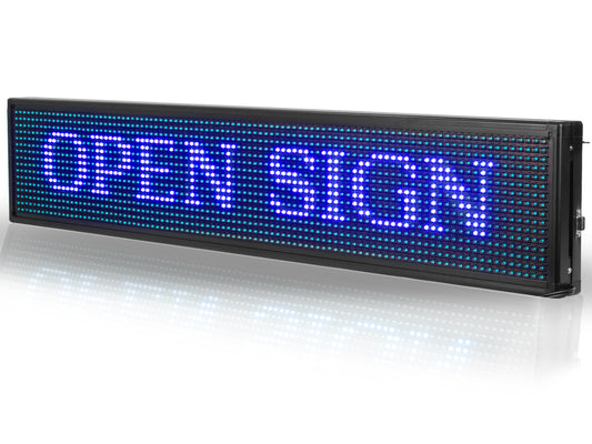 Letrero Led Programable de Color Azul 1mx20cm