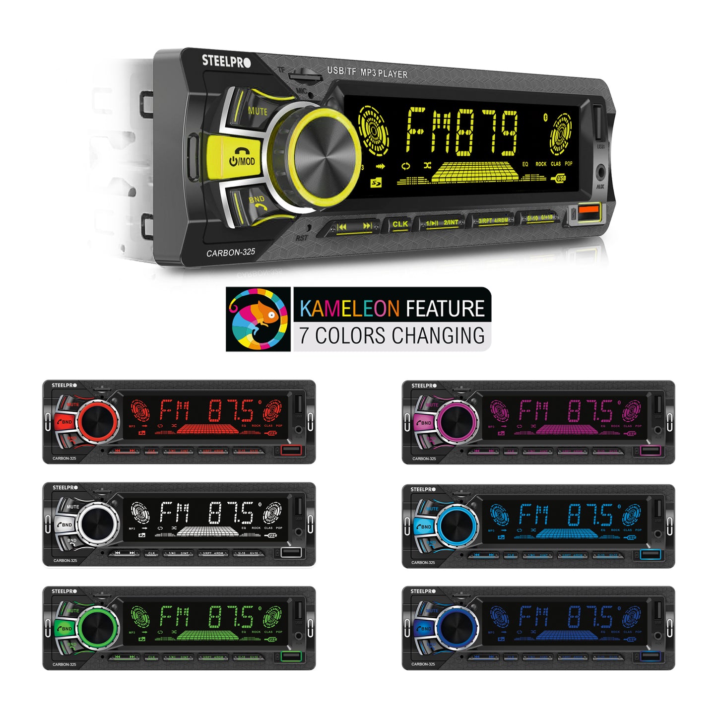 Autoestereo Bluetooth de 1 Din Usb, Sd Aux Estereo - Steelpro