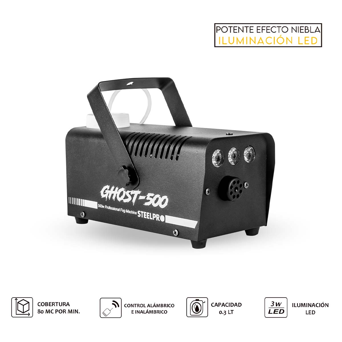 Máquina De Humo de 500w + Sanitizante de 3 Litros Steelpro