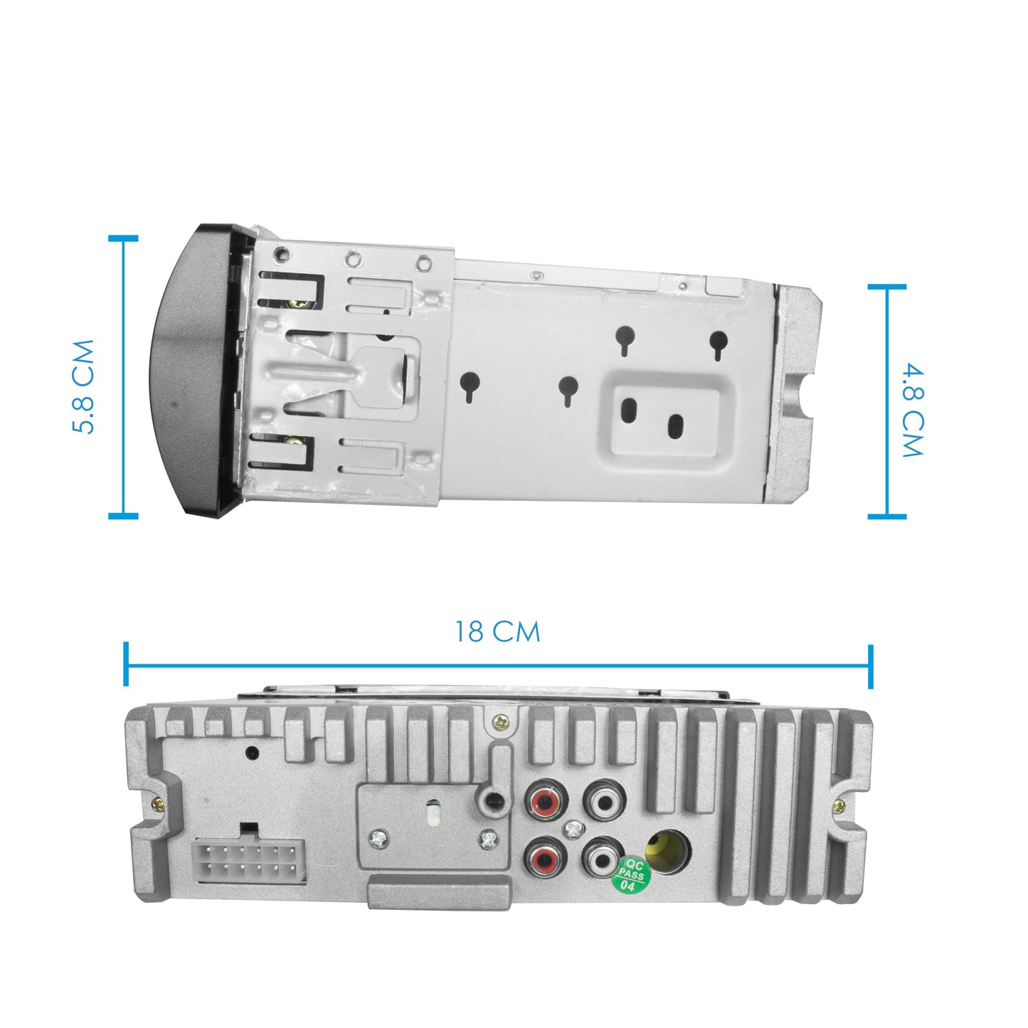 Autoestéreo Amplificado Con Bluetooth De 1 Din, CARBON-329