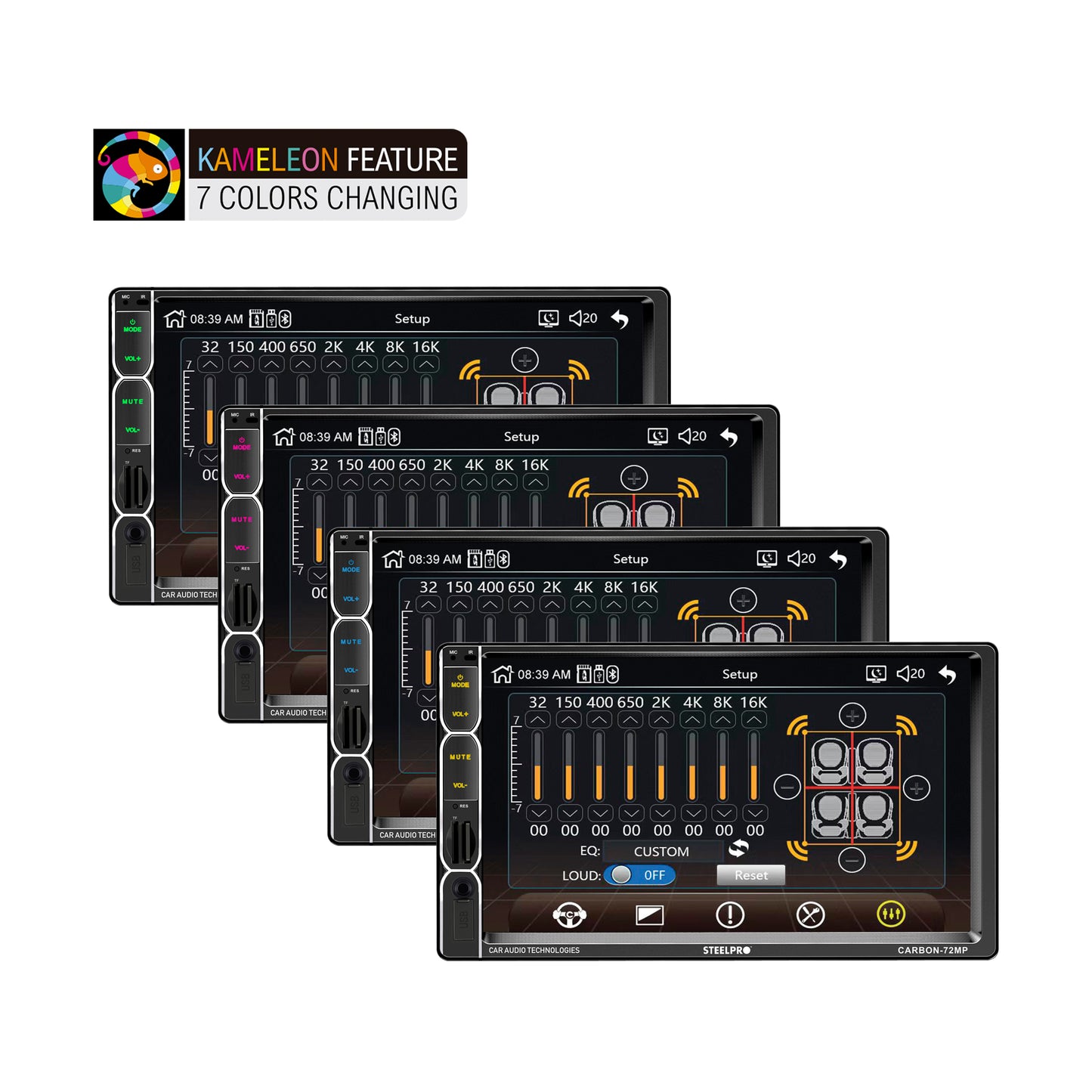 Autoestéreo Mirror Link de Pantalla Táctil 7 con Bluetooth Steelpro