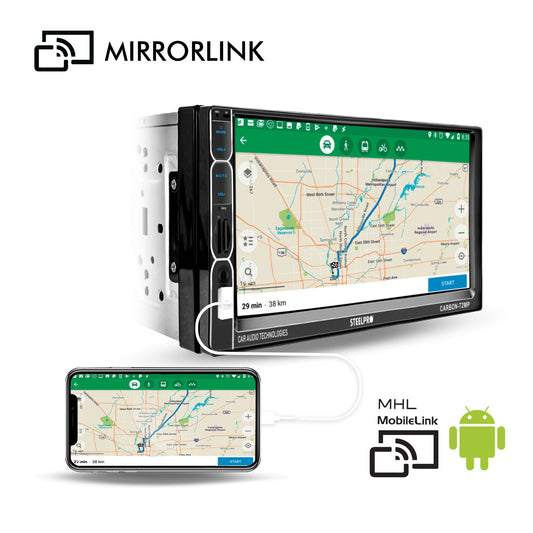 Autoestéreo Mirror Link de Pantalla Táctil 7 con Bluetooth Steelpro