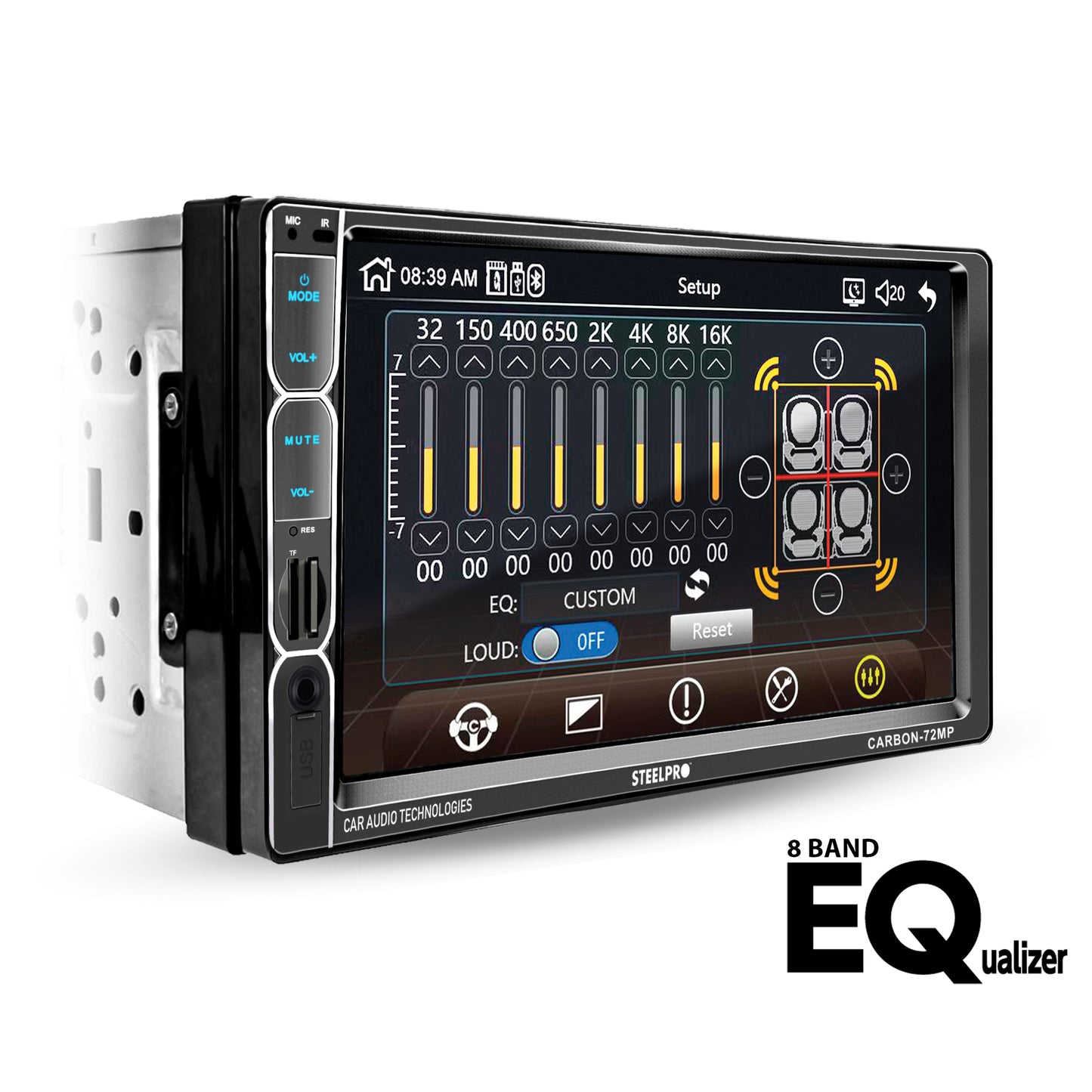 Autoestéreo Mirror Link de Pantalla Táctil 7 con Bluetooth Steelpro