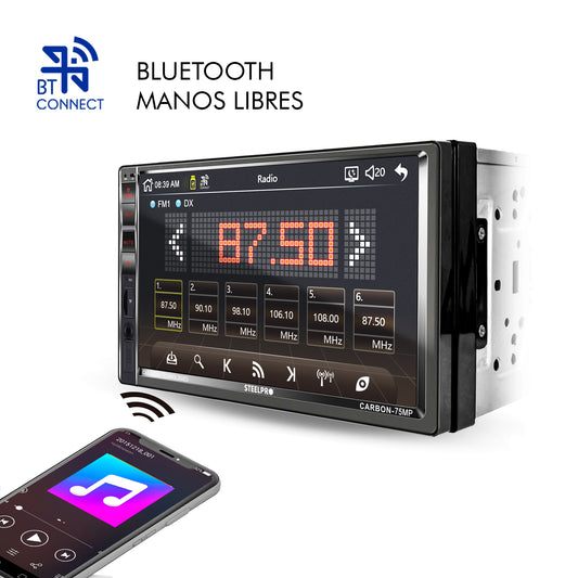 Autoestéreo Mirror Link dePantalla Táctil 7 con Bluetooth Steelpro