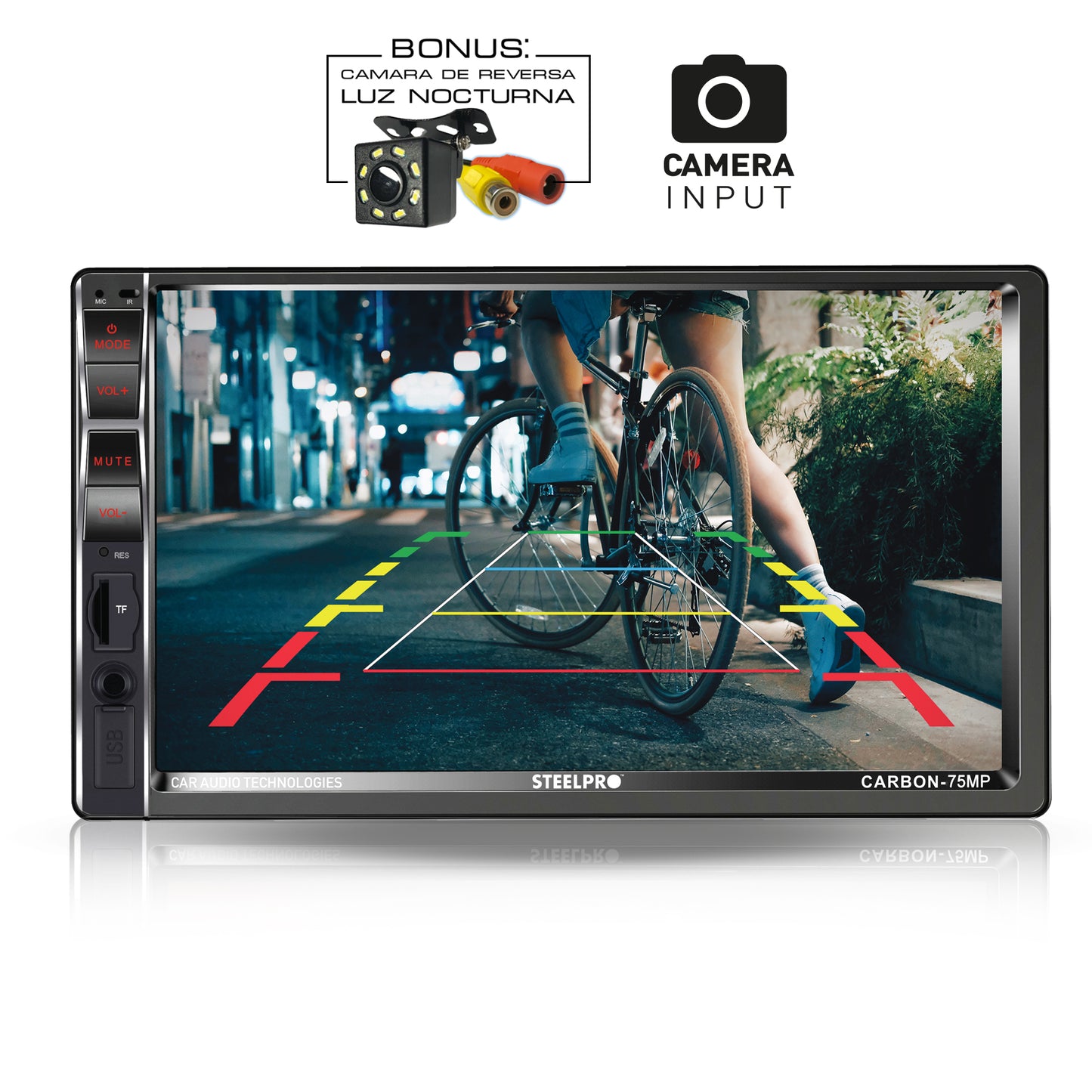 Autoestéreo Mirror Link dePantalla Táctil 7 con Bluetooth Steelpro
