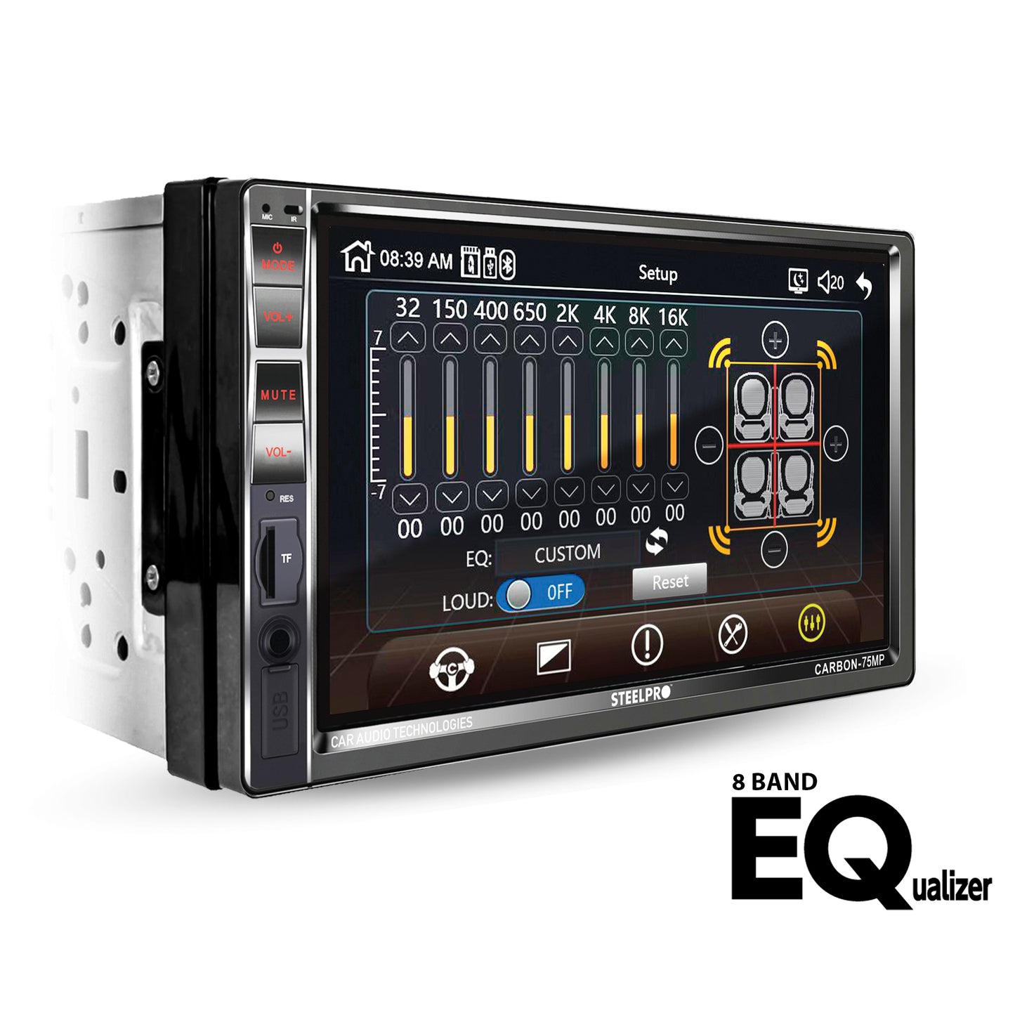 Autoestéreo Mirror Link dePantalla Táctil 7 con Bluetooth Steelpro
