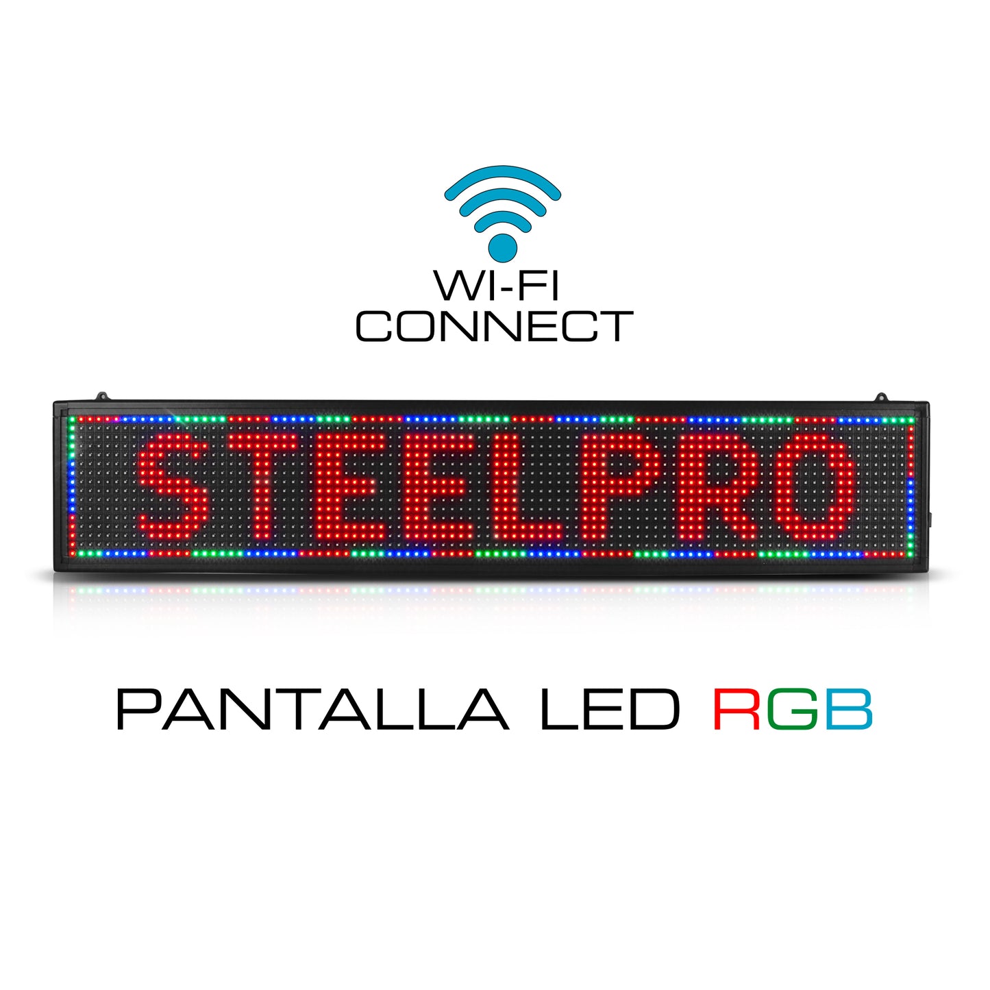 Letrero Led Programable con Wifi para Publicidad de 100cmx20cm Steelpro