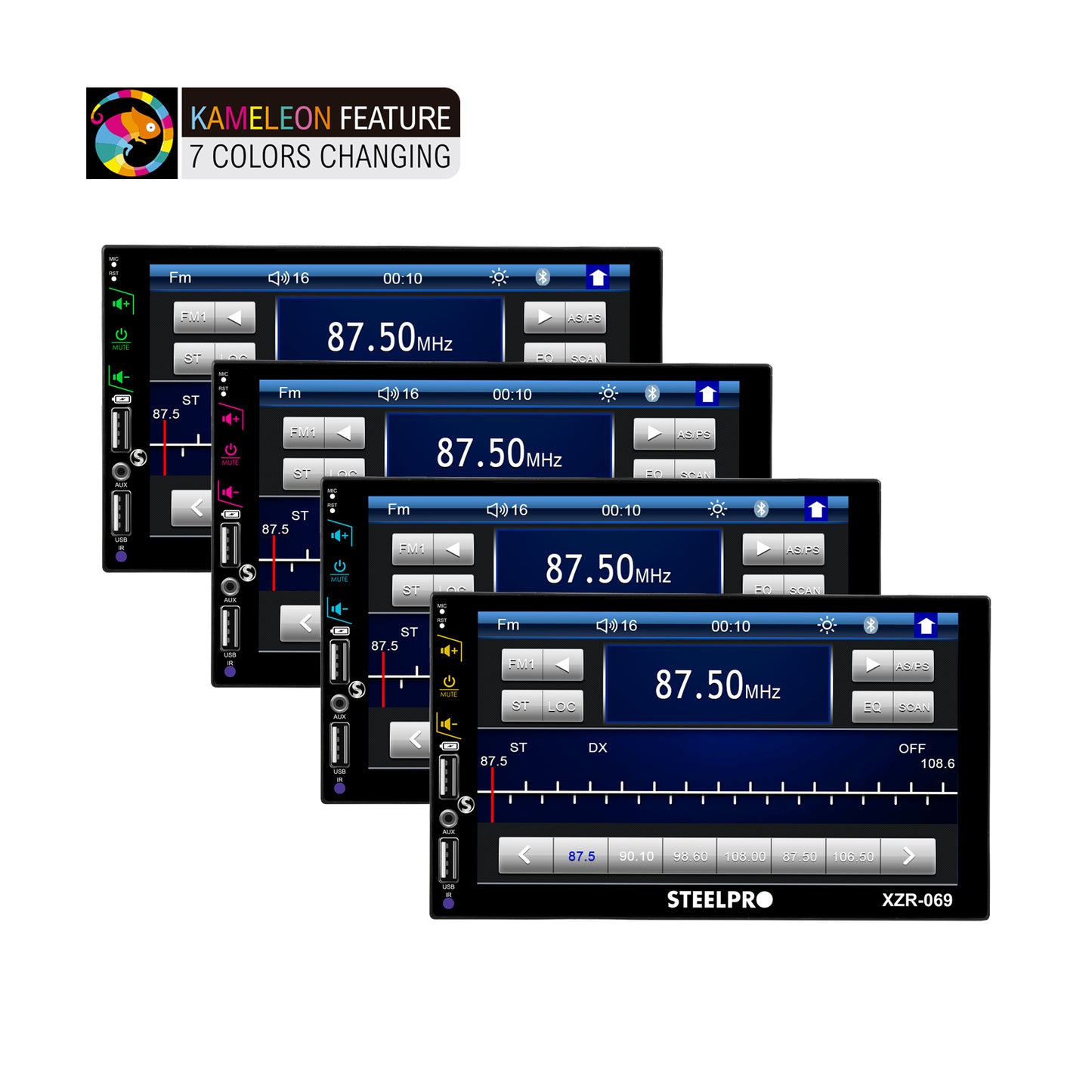 Autoestéreo Con Pantalla 7' Mirrorlink Bt  y Cámara de reversa- Steelpro