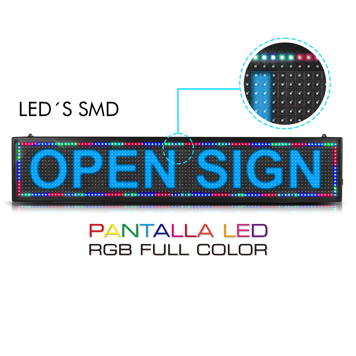 Letrero Led Programable con Wifi para Publicidad de 100cmx20cm Steelpro