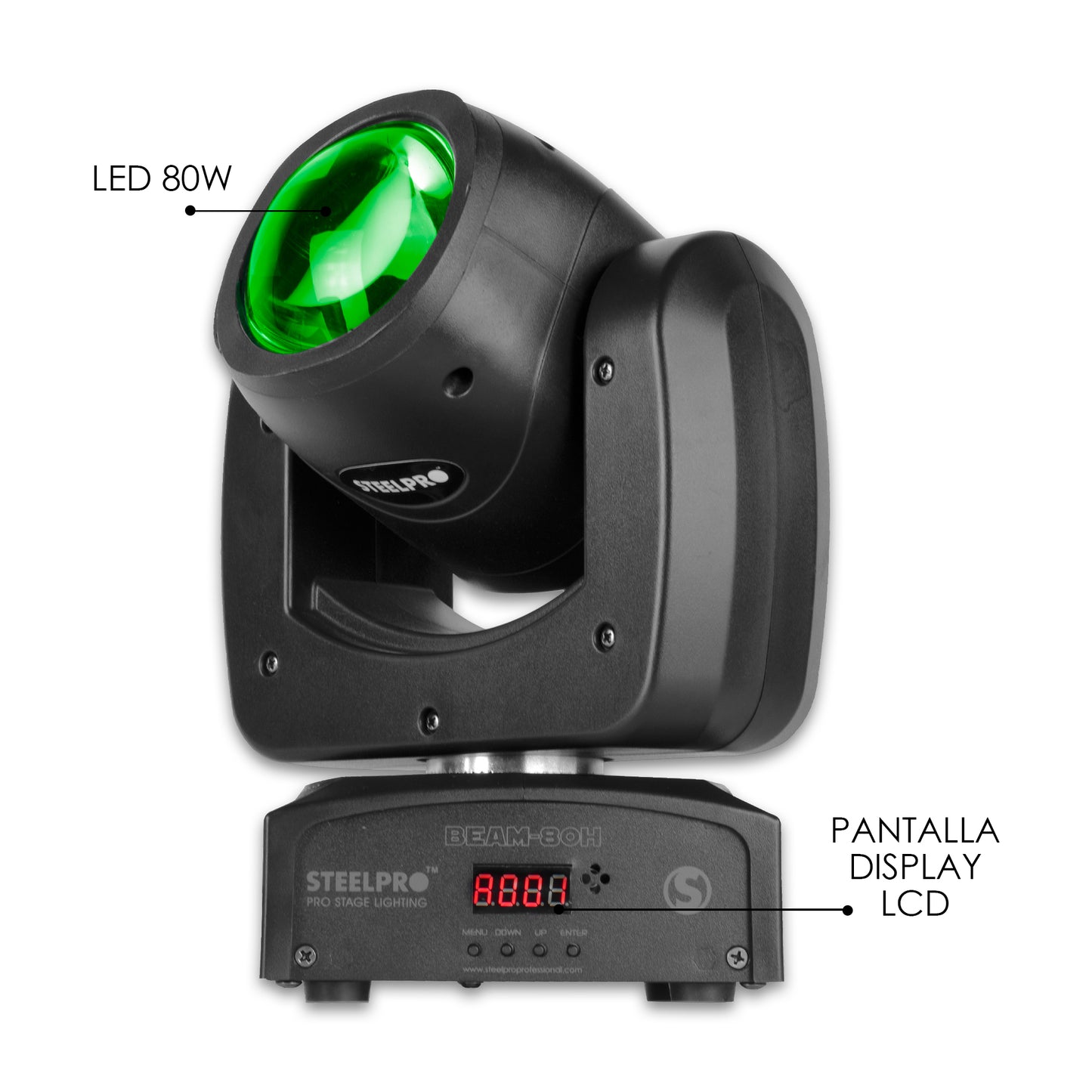 Cabeza Móvil Robótica LED Beam 80 Watts Rgbw 4 en 1 Full Color