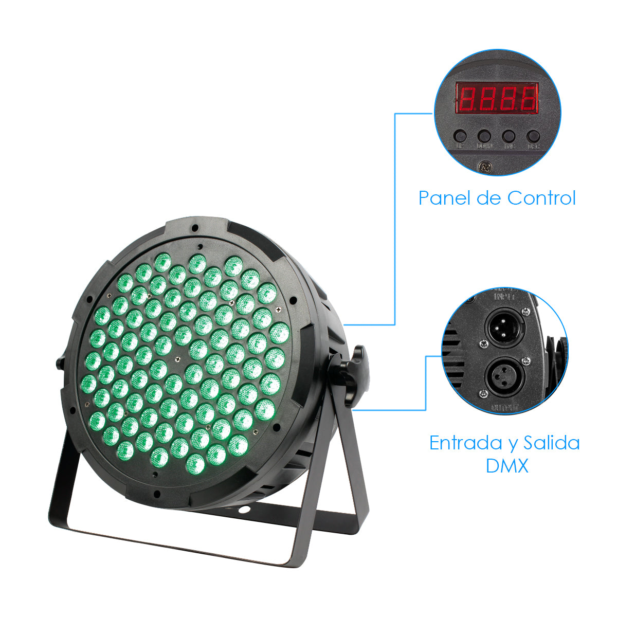 Cañón De 80 LEDs Por 3W RGB, 3 en 1, Full Color