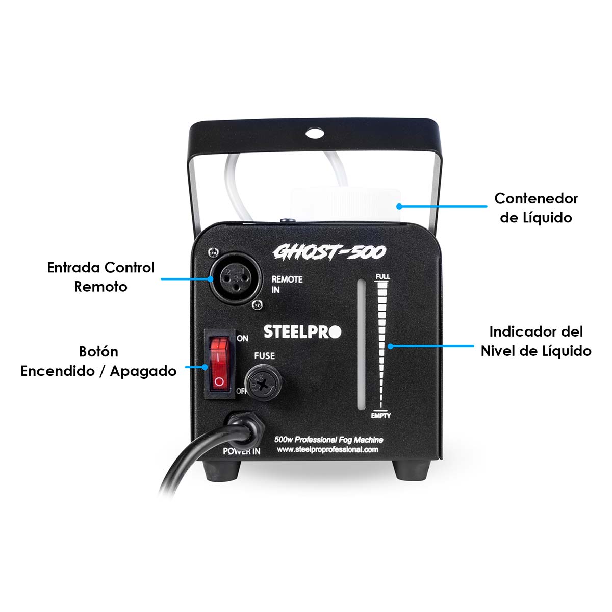 Máquina De Humo de 500w + Sanitizante de 3 Litros Steelpro