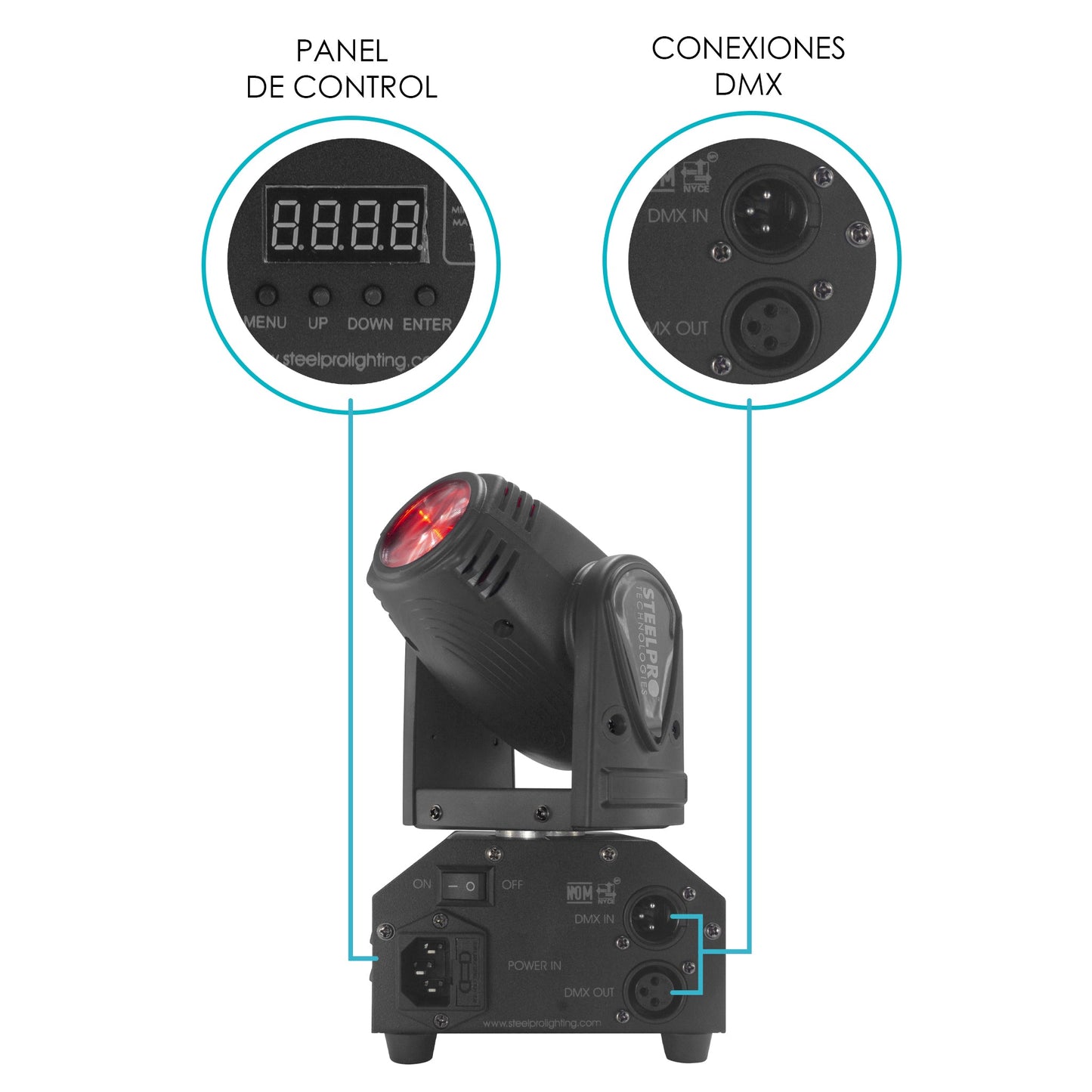 Maleta Con 2 Mini Cabezas Móvil BEAM, Rgbw, 4 En 1