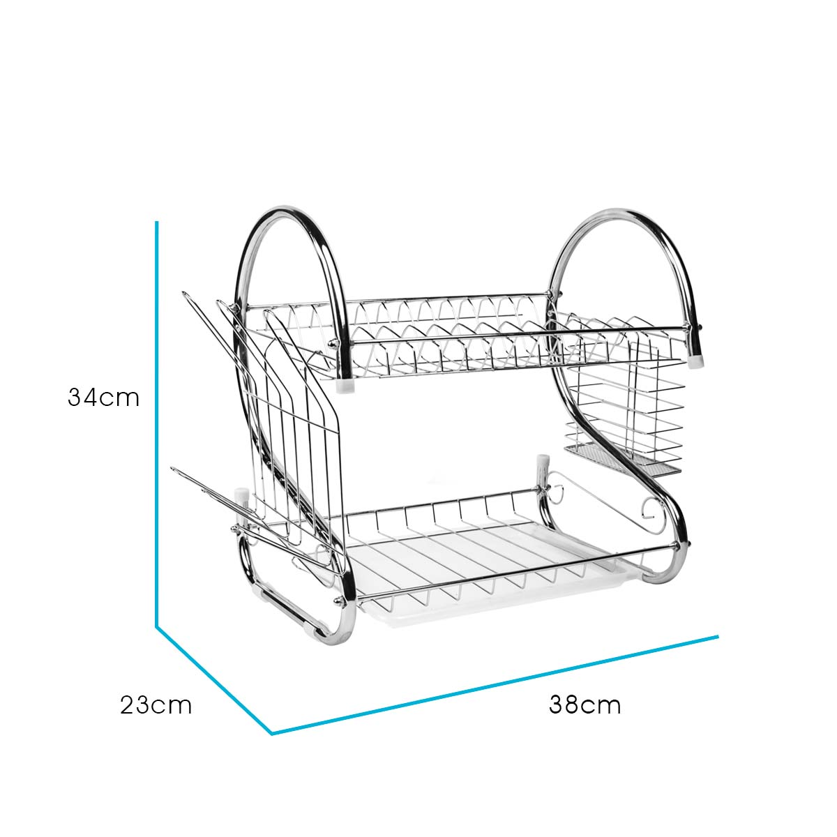 Escurridor de Trastes Moderno de Acero Inoxidable de Larga Duración De 38cm