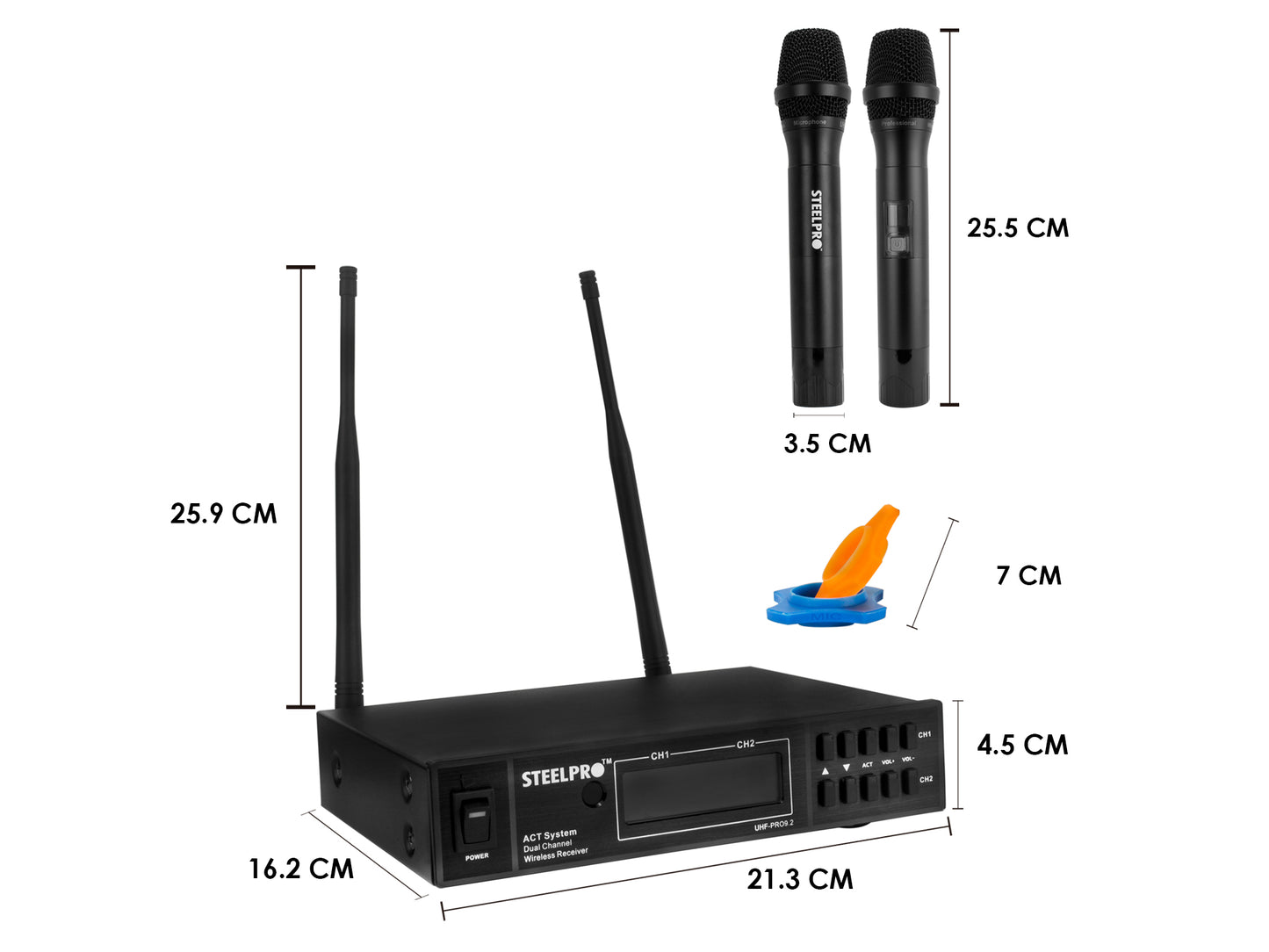 Micrófono Profesional, Frecuencia UHF, Multicanal