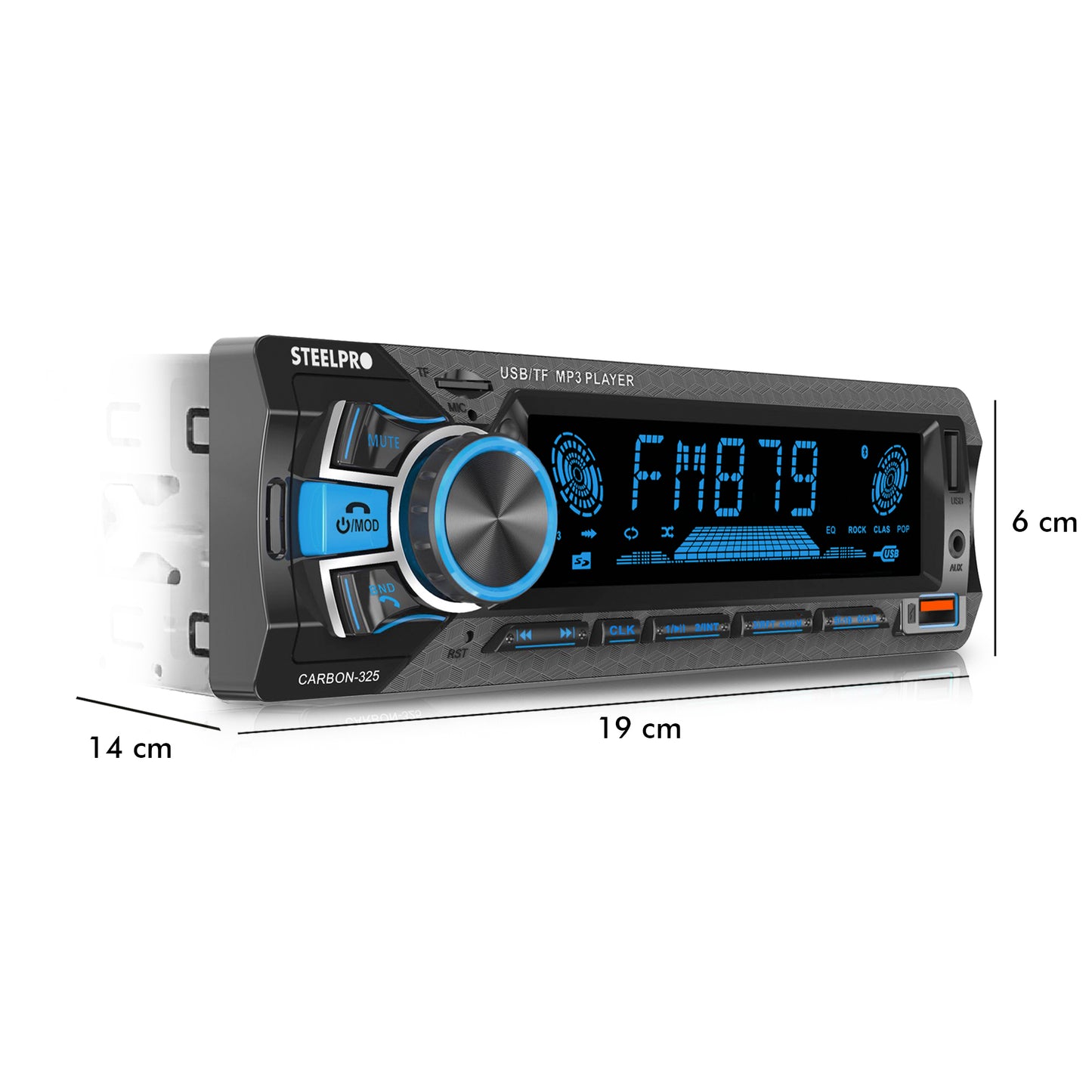 Autoestereo Bluetooth de 1 Din Usb, Sd Aux Estereo - Steelpro
