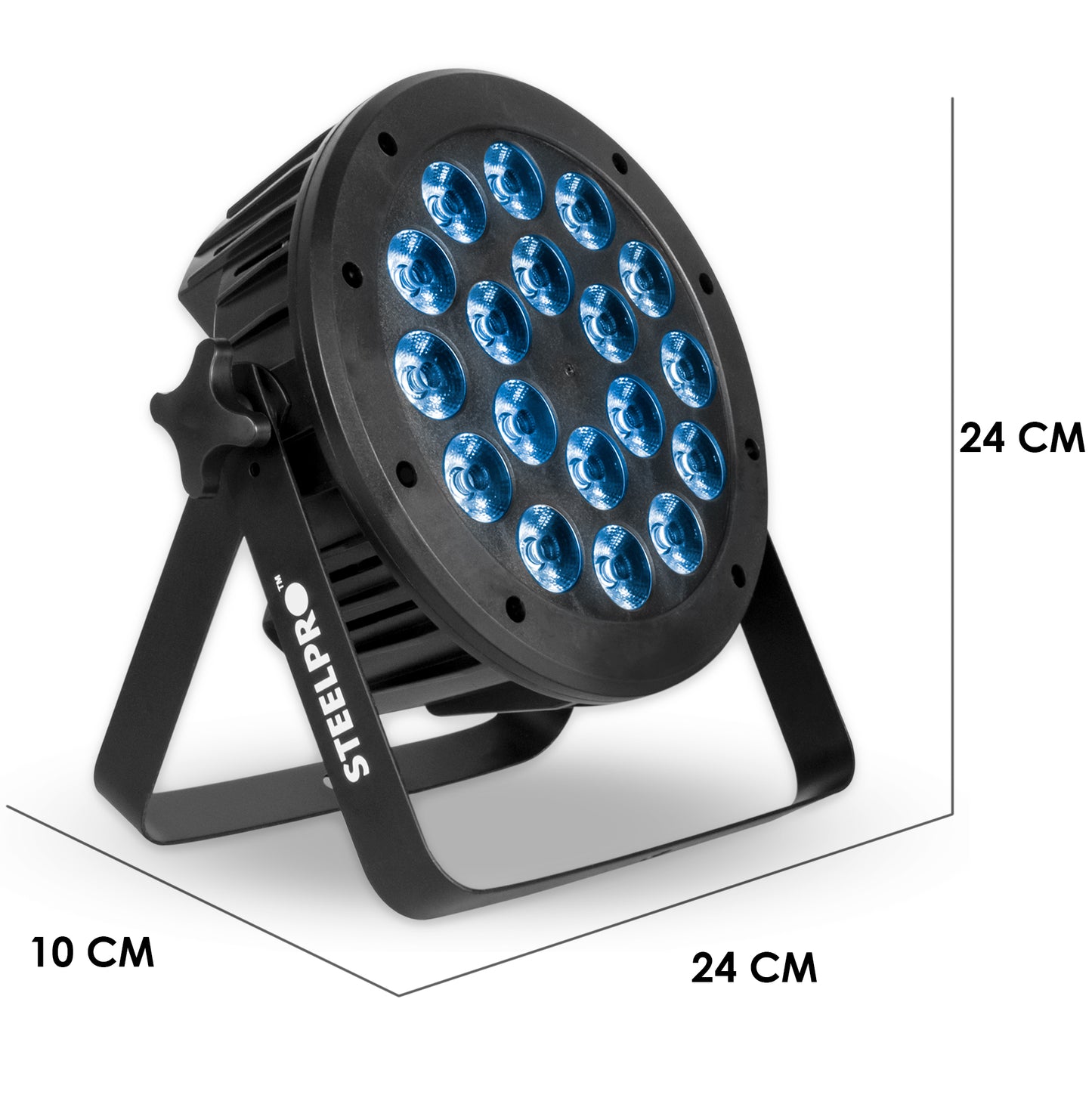 Cañón Par LED de 18 LEDs por 15 W RGBW+AMBAR