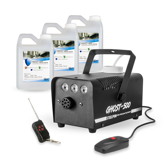 Máquina De Humo de 500w + Sanitizante de 3 Litros Steelpro