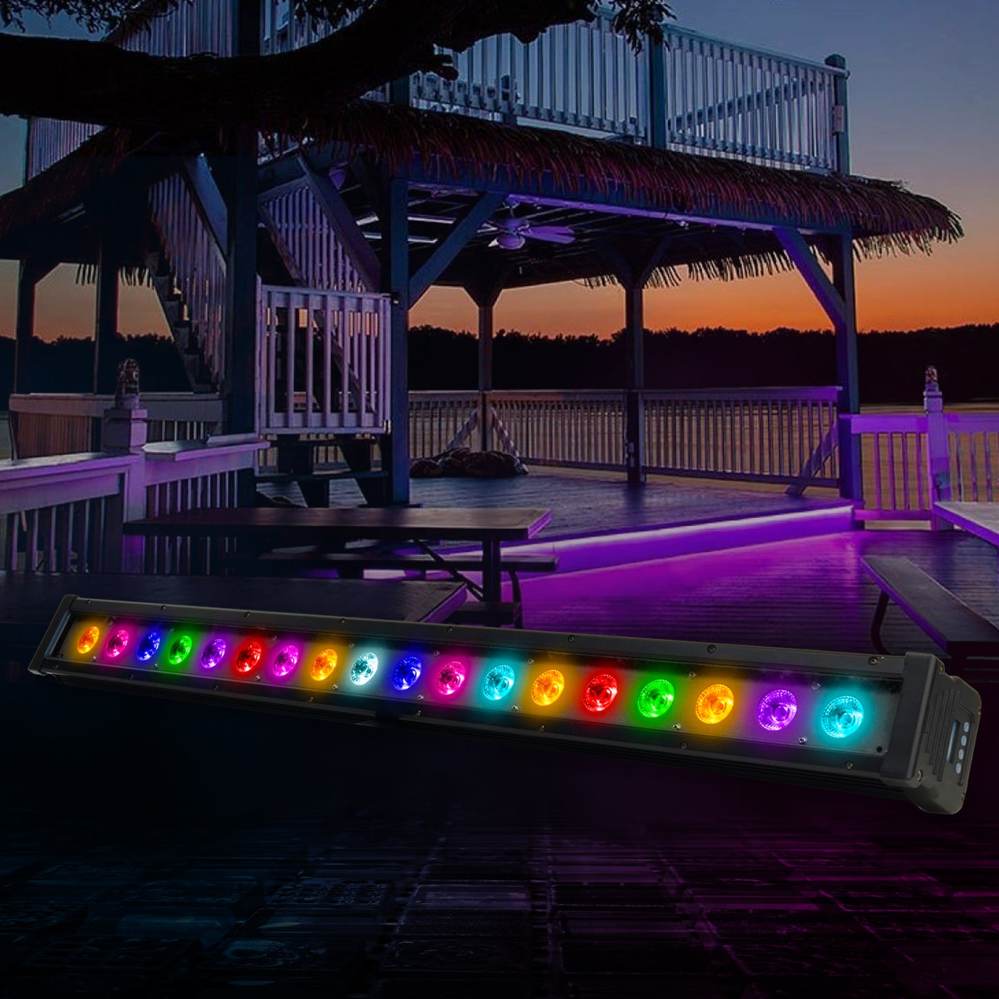 Barra Led Para Exteriores 5 En 1, RGBW + Ambar, DMX con IP65