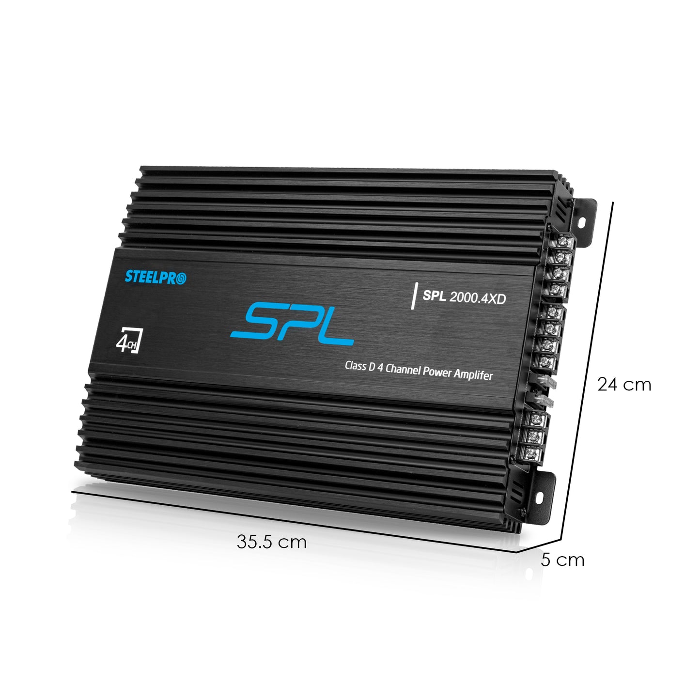 Amplificador Clase D de 4 Canales para Auto 2000 Watts Max Linea SPL