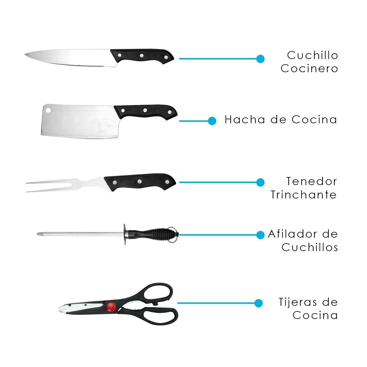 Set De Cuchillos De Cocina Chef Tabla De Regalo