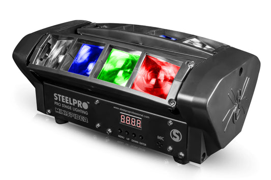 Cabeza Movil Minispider de 8 Led Beam de Doble Movimiento