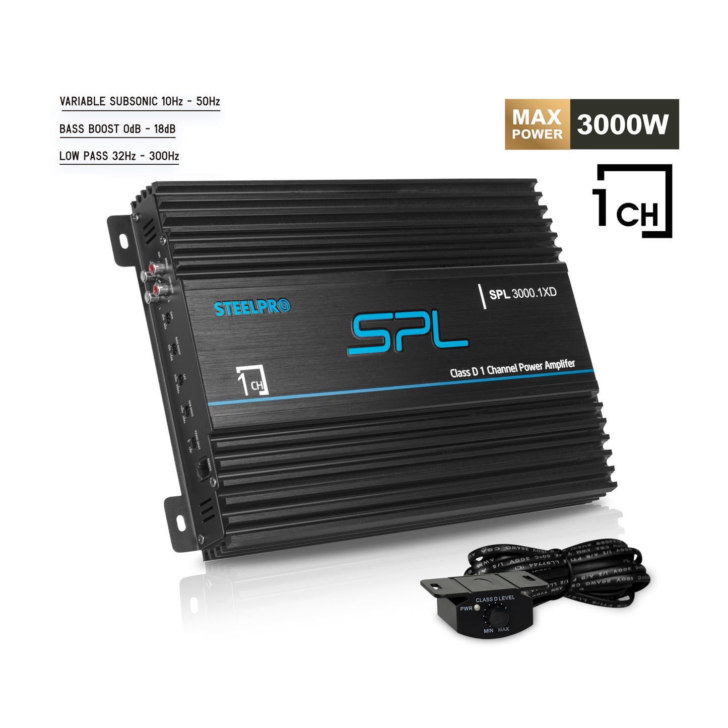 Amplificador Clase D de Para Auto de 3000 Watts Linea SPL