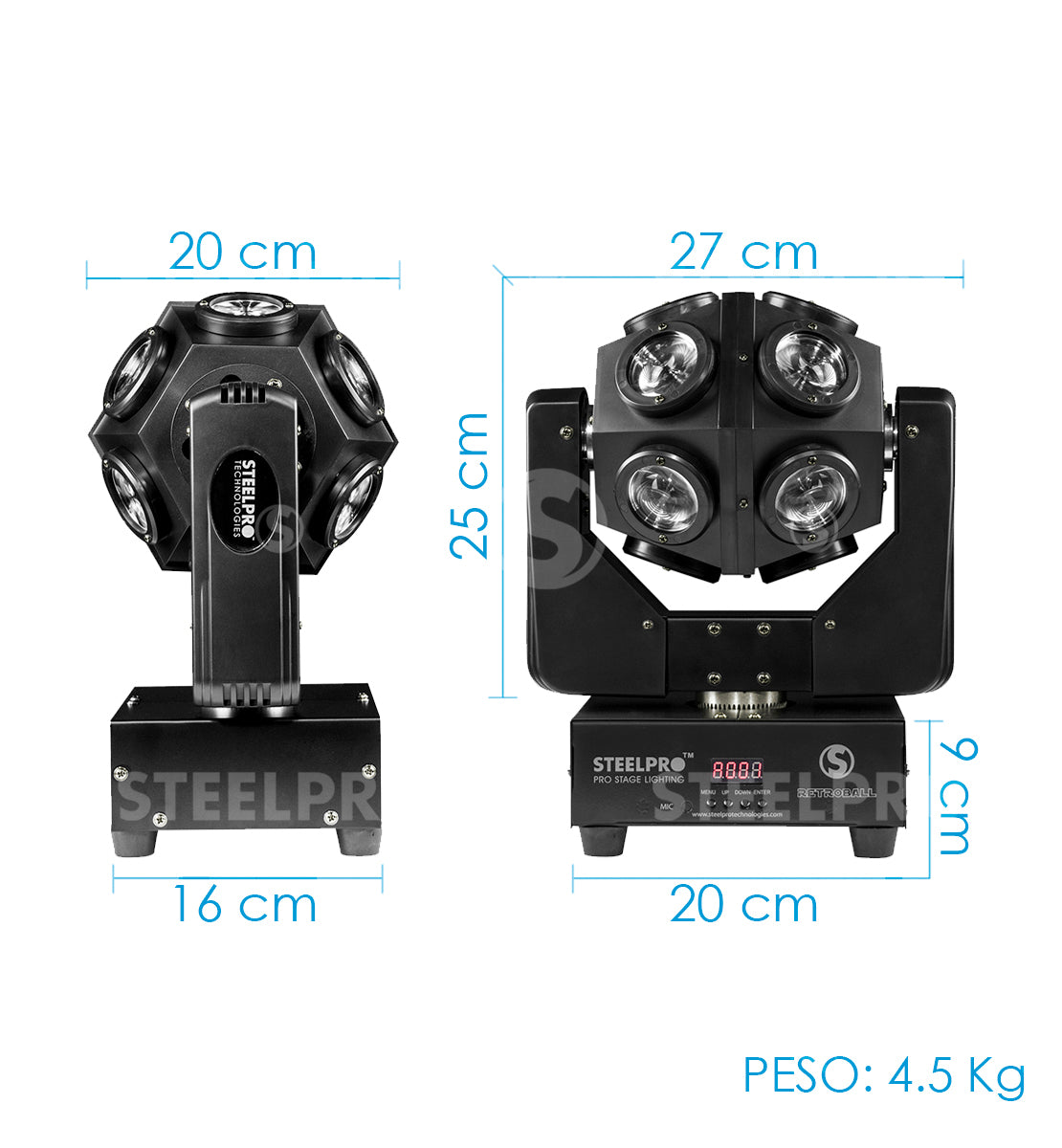 Cabeza Móvil Led Beam RGBW 12 LED x 15 Watts