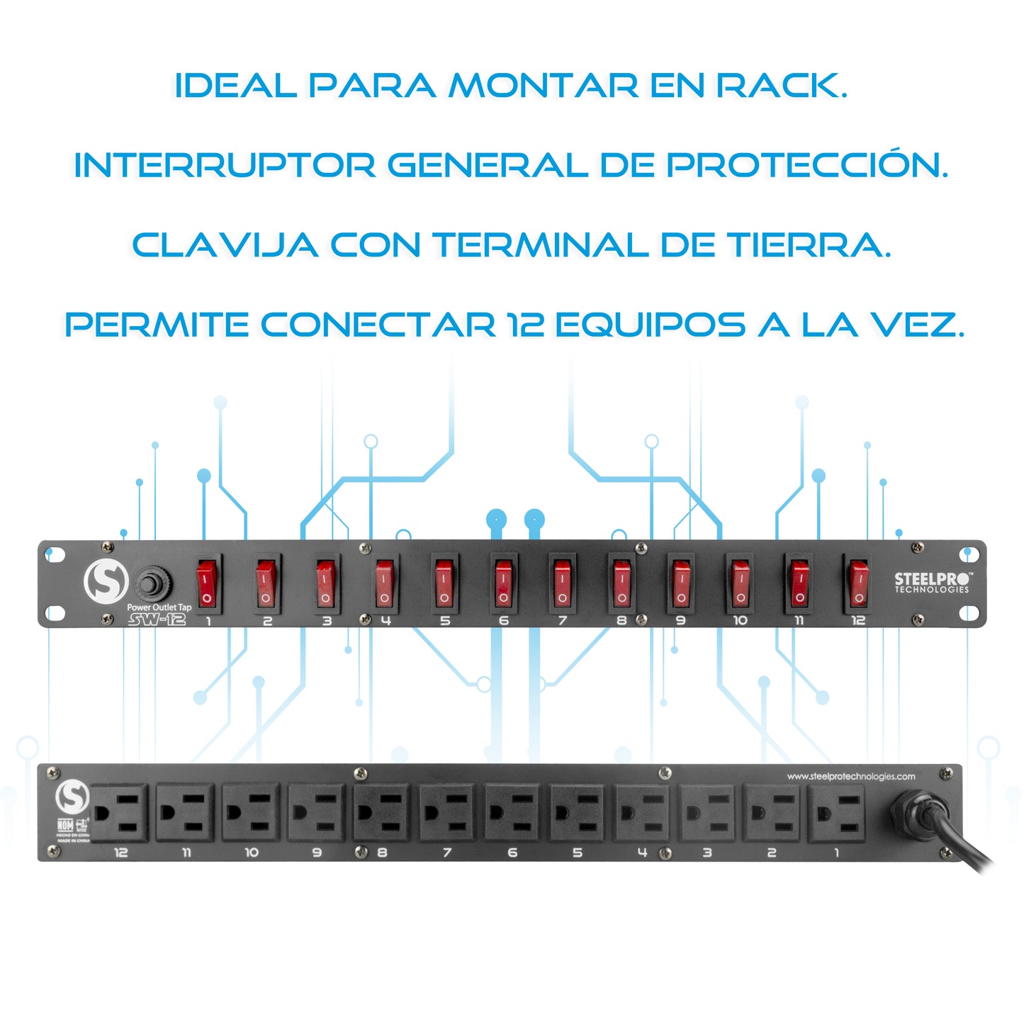 Barra Multicontacto De 12 Interruptores