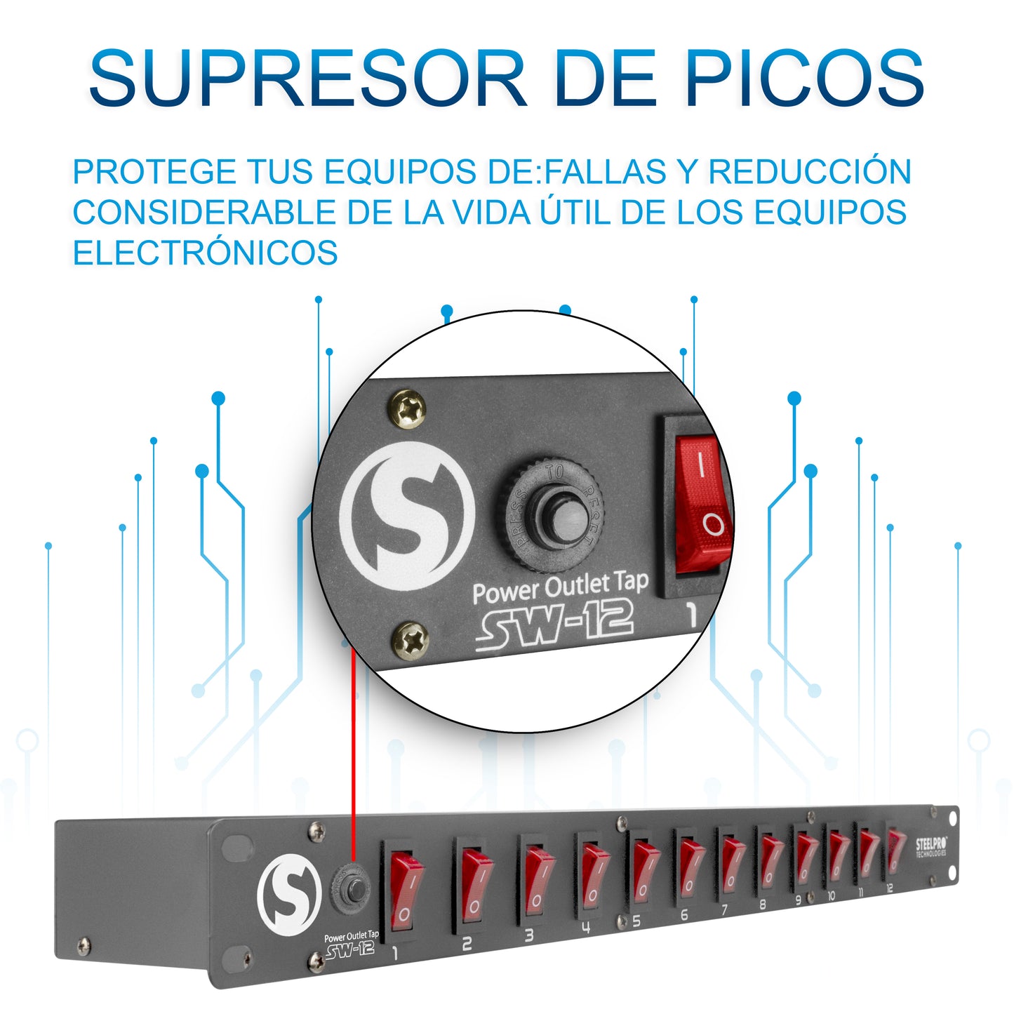Barra Multicontacto De 12 Interruptores