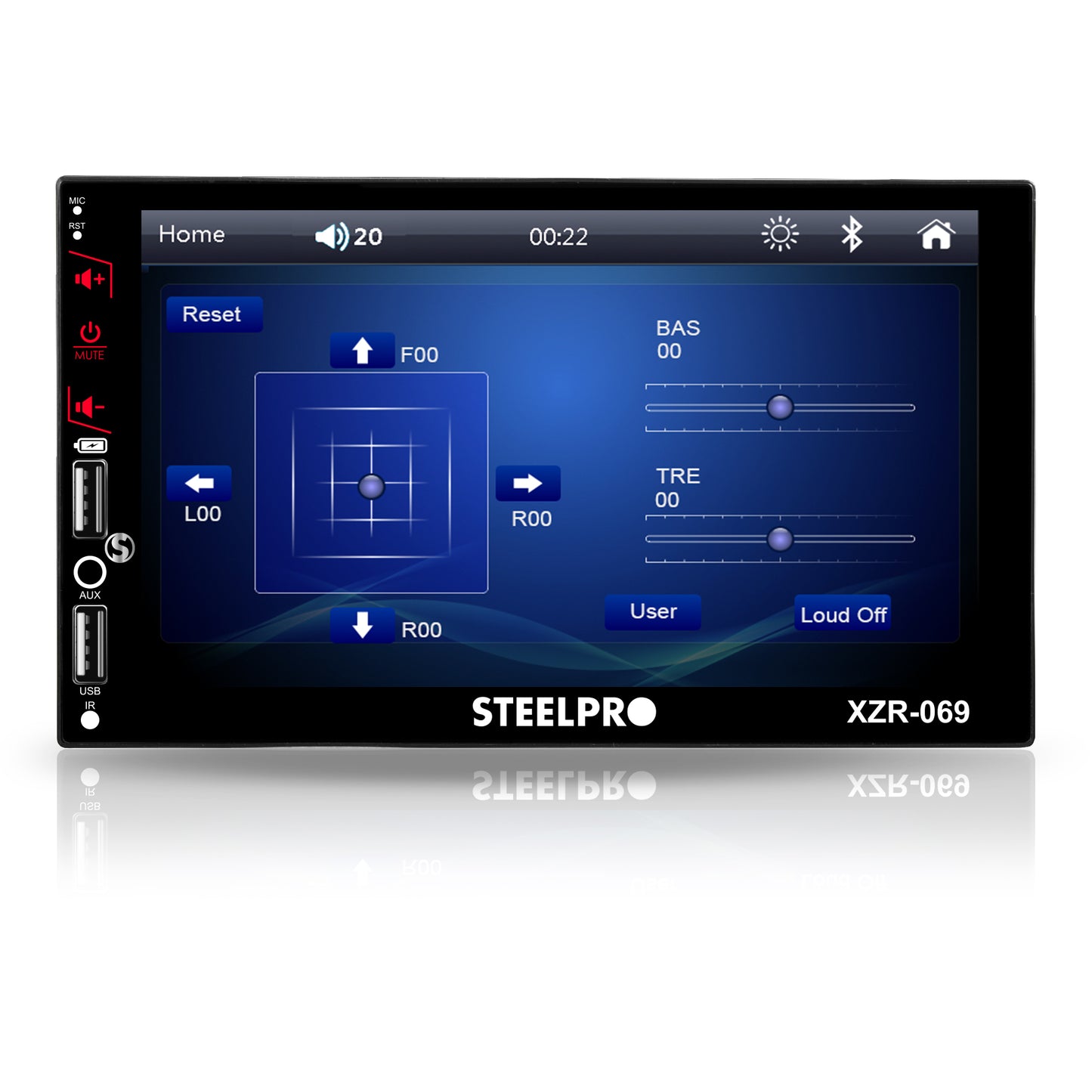 Autoestéreo Con Pantalla 7' Mirrorlink Bt  y Cámara de reversa- Steelpro