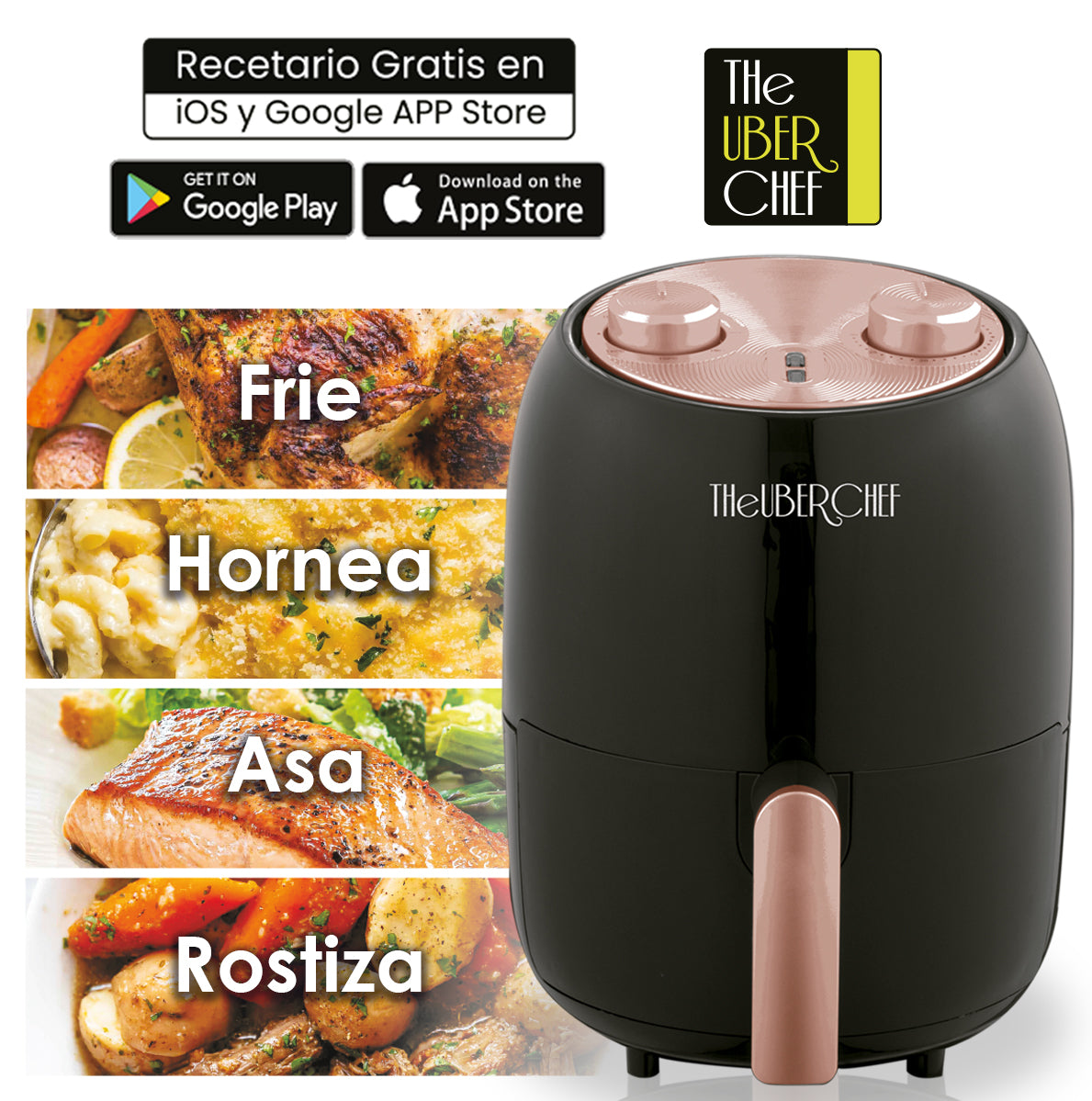 Freidora De Aire con Capacidad de2.5 Litros TheUberChef