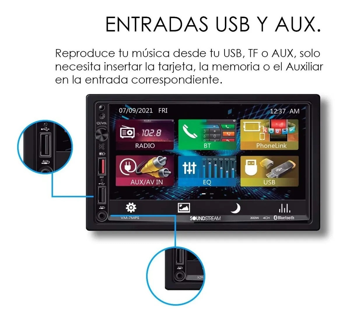 Autoestereo Soundstream Vm-7mps Pantalla 7 Android Bt Usb