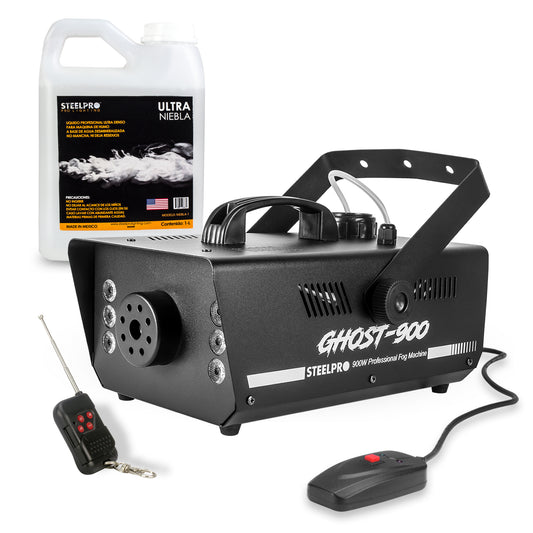 Máquina De Humo GHOST 900w + 1 Litro de Liquido De Humo STEELPRO