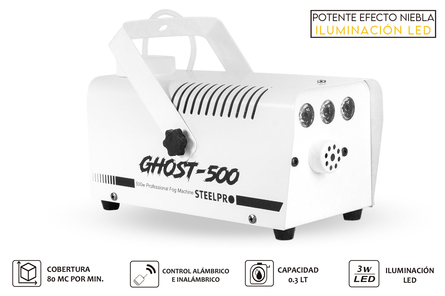 Máquina De Humo De 500w Alámbrica E Inalámbrica Con Leds