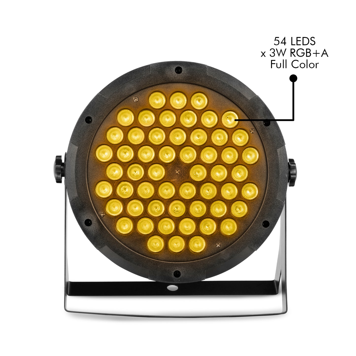 Cañón Led Par de 54 Led X 3w Rgb + Ambar Full Color - Steelpro
